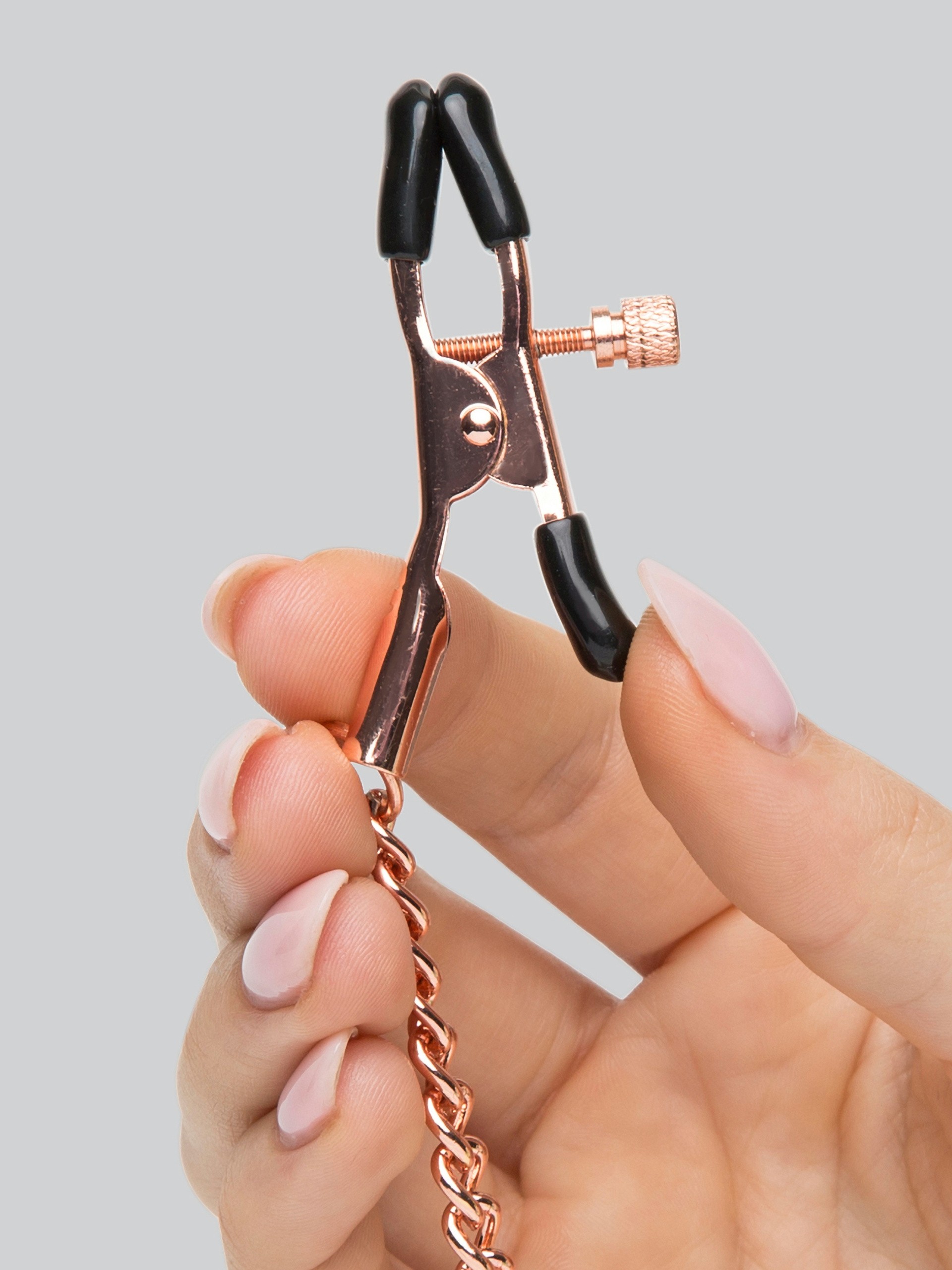 Entice Tiered Intimate Rose Gold Nipple Clamps, Gold, hi-res