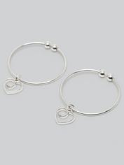 Lovehoney Tease Me Advanced Nipple Clamps with Heart Charms, Silver, hi-res