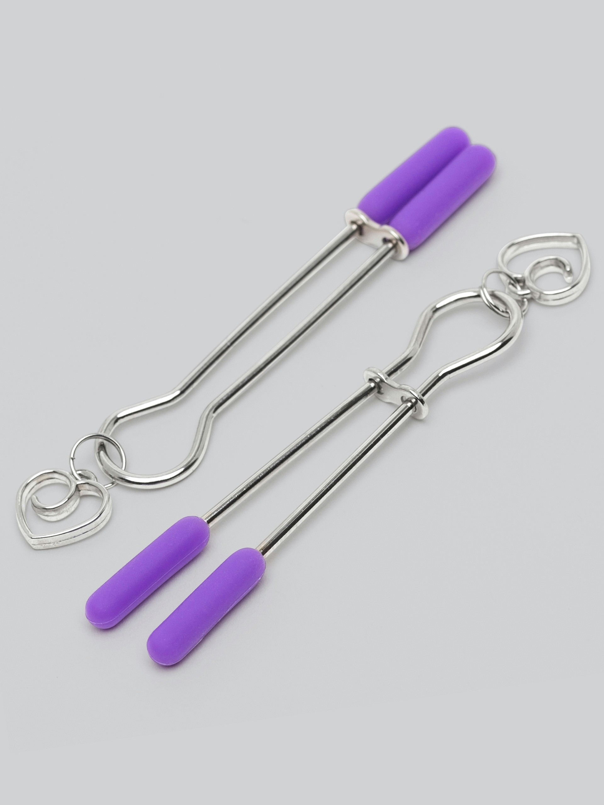 Lovehoney Tease Me Adjustable Nipple Clamps, Silver, hi-res