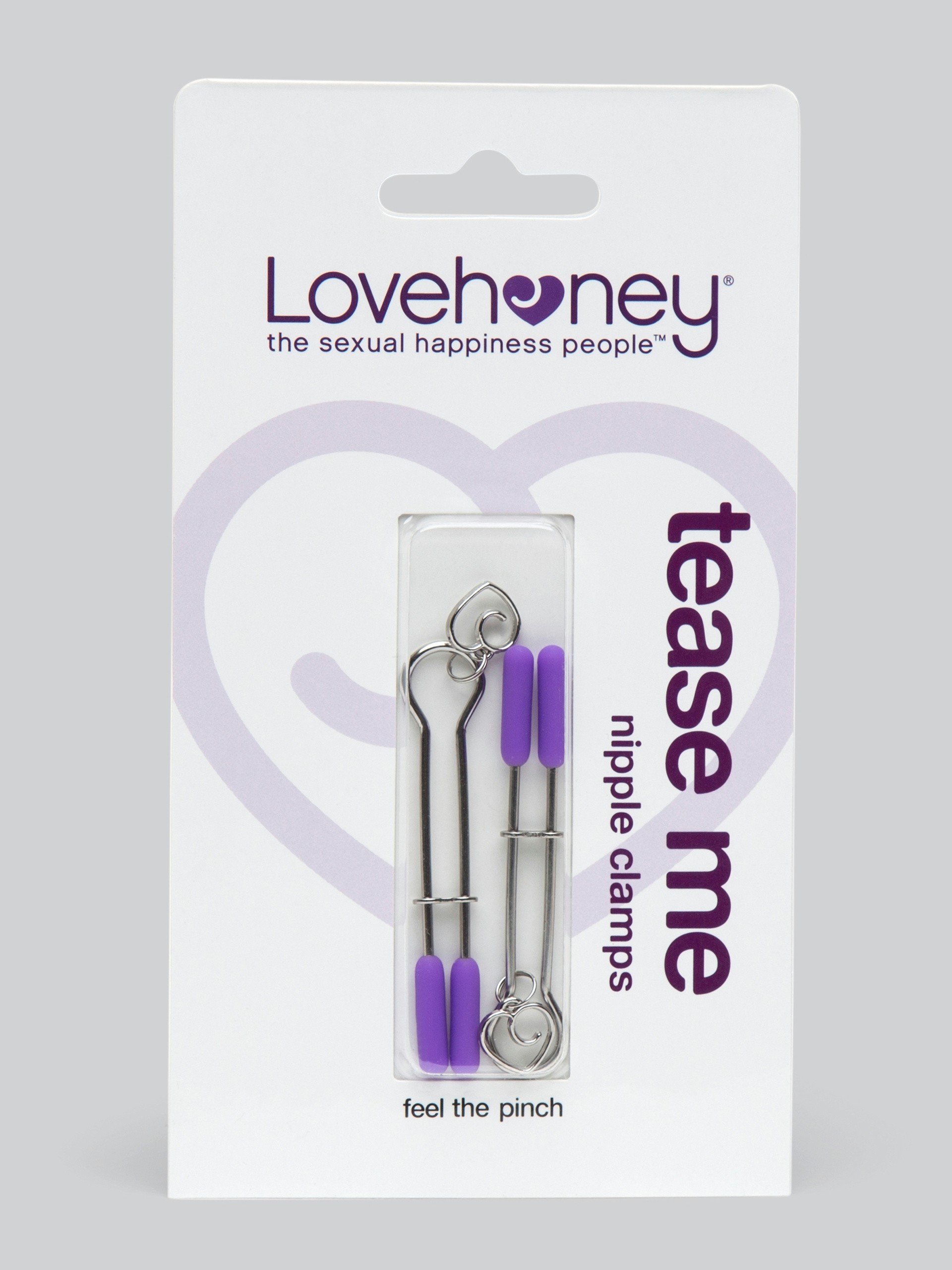 Lovehoney Tease Me Adjustable Nipple Clamps, Silver, hi-res