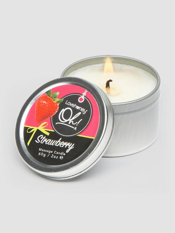 Bougie de massage à lécher fraise 60 g, Lovehoney Oh!, , hi-res