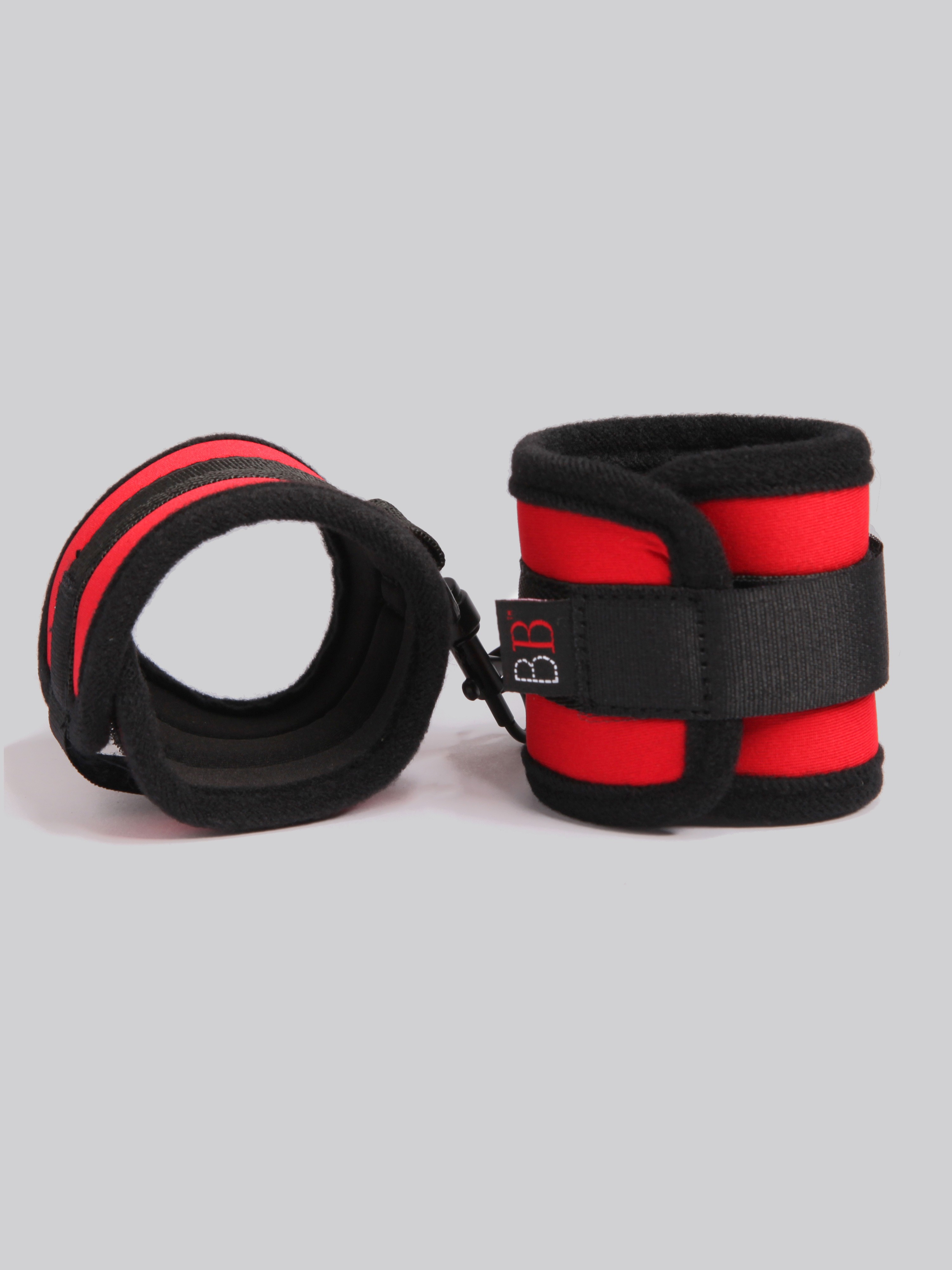 Bondage Boutique Soft Handcuffs, Red, hi-res