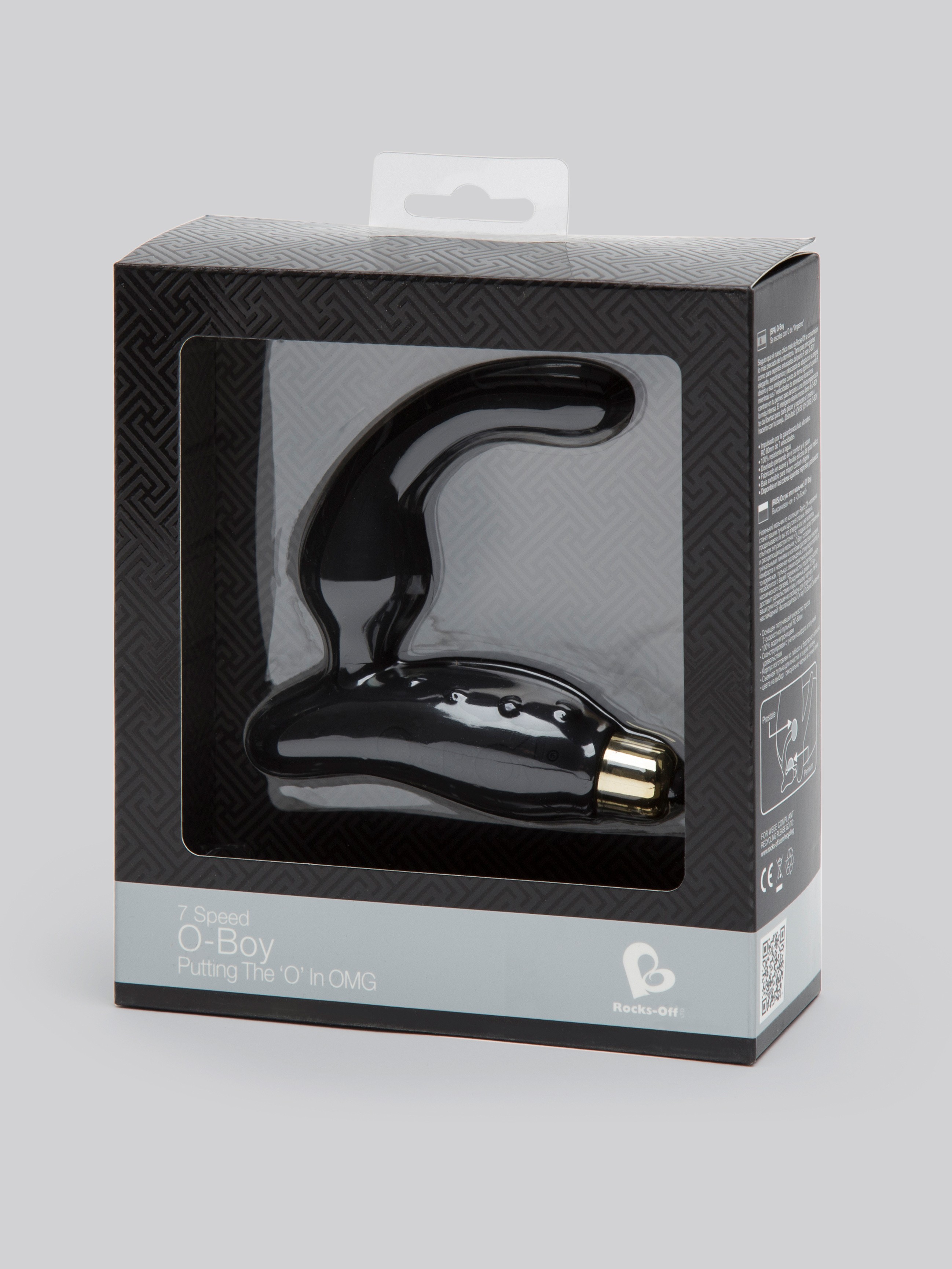 Rocks Off 7 Function O-Boy Beginner's Vibrating Prostate Massager, Black, hi-res