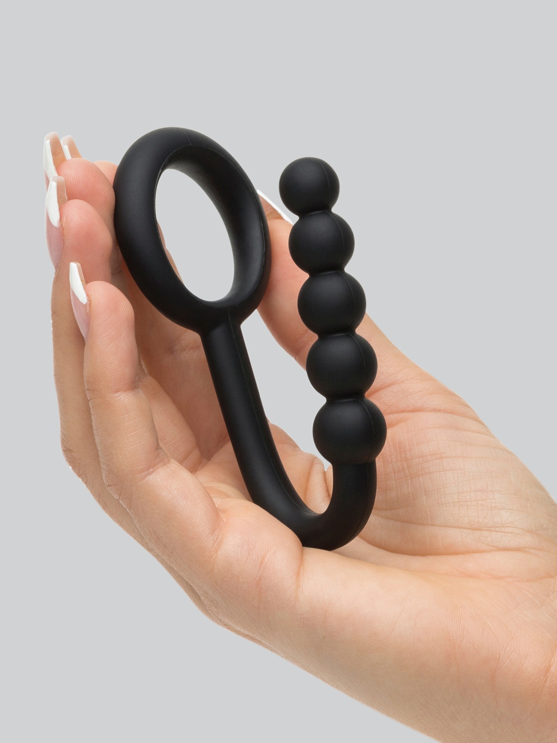 Fetish Fantasy Elite Silicone Ball Cinch with Anal Beads, Black, hi-res