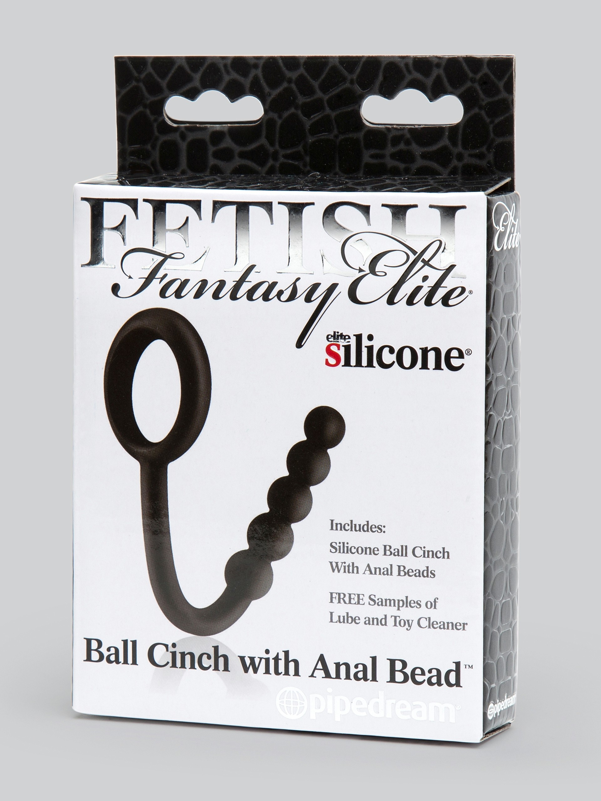 Fetish Fantasy Elite Silicone Ball Cinch with Anal Beads, Black, hi-res