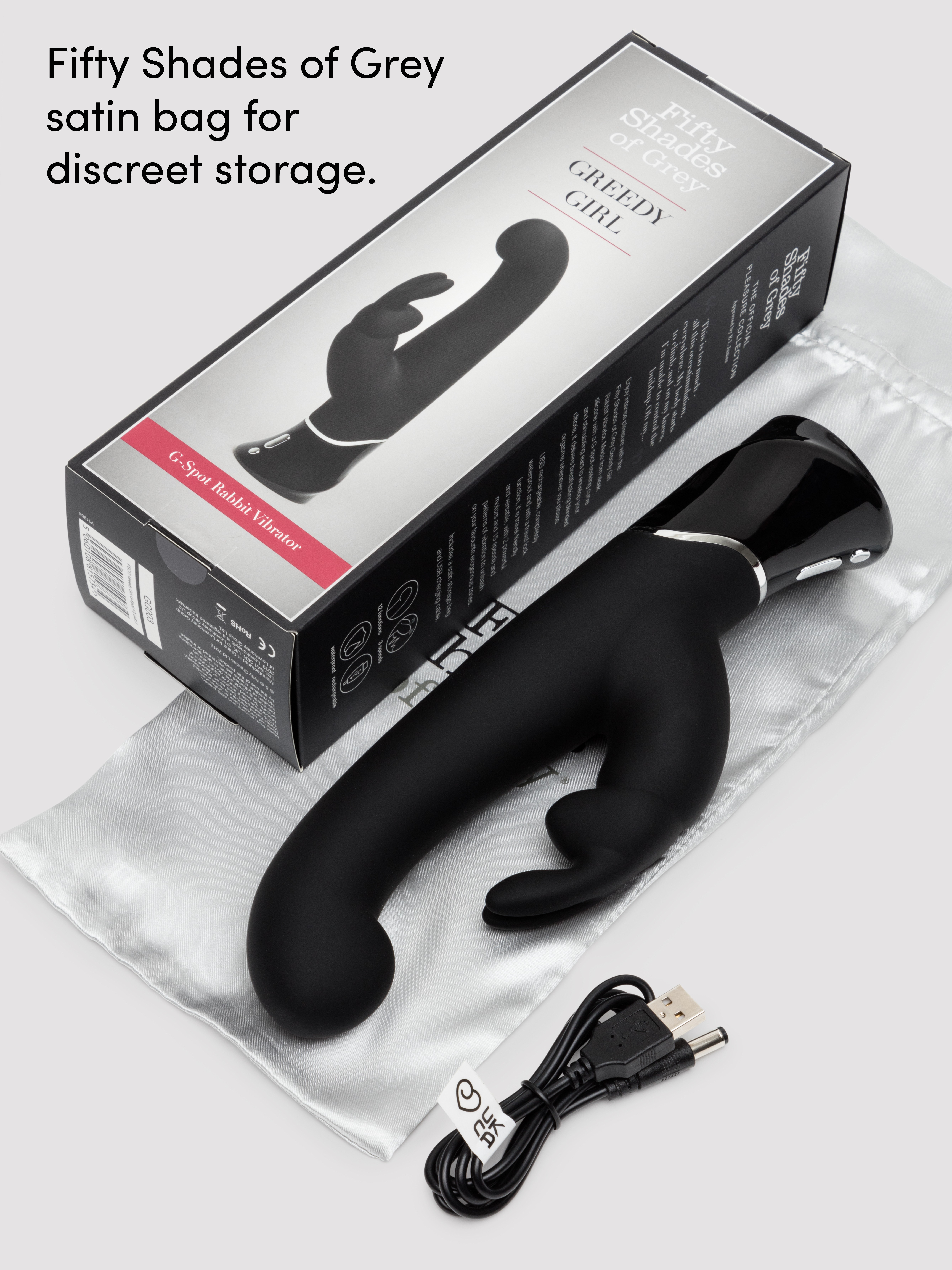 Fifty Shades of Grey Greedy Girl G-Spot Rabbit Vibrator, Black, hi-res