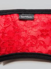 Harnais gode-ceinture corset dentelle de Chantilly unisexe par Sportsheets, Rouge, hi-res