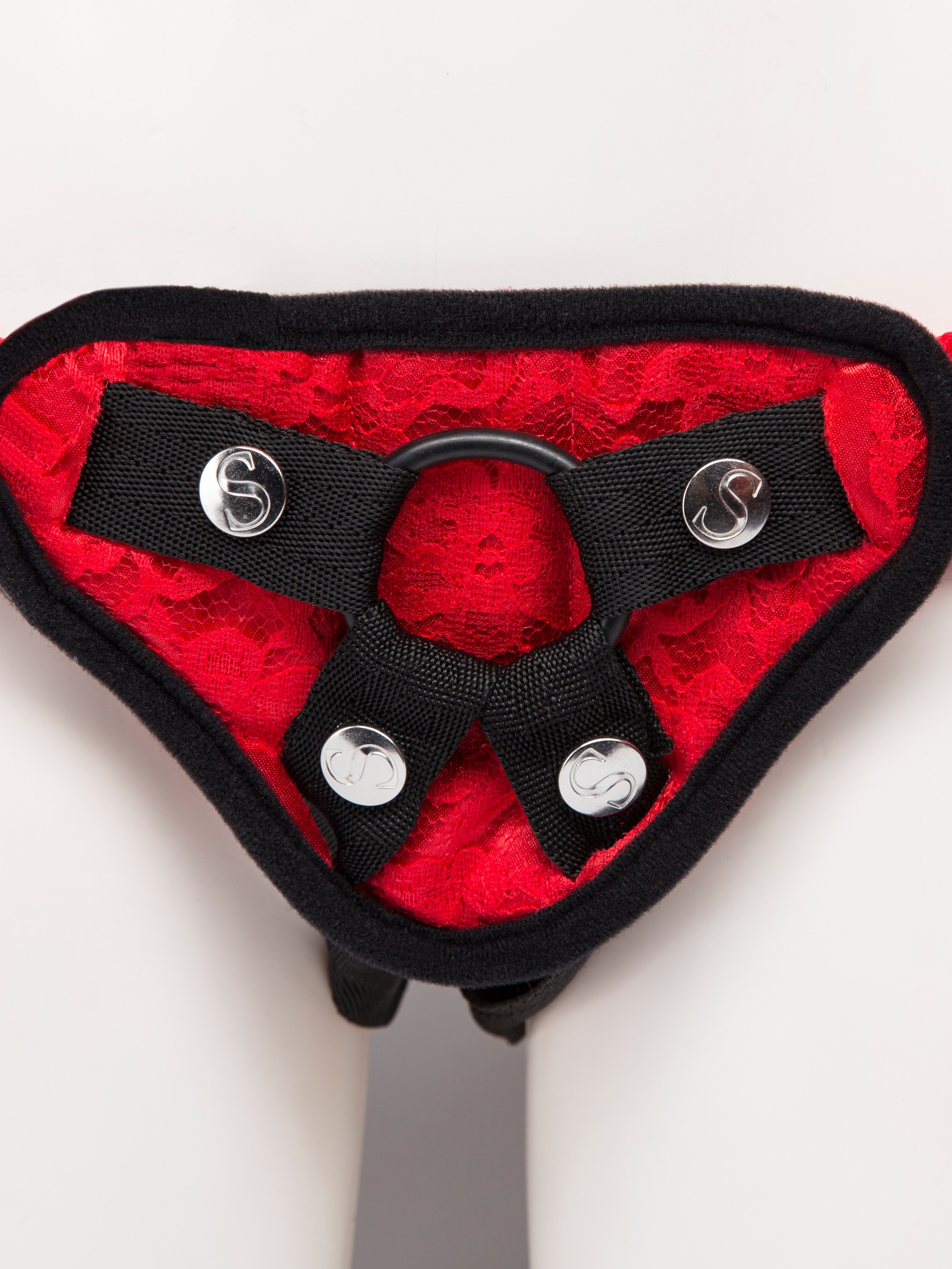 Sportsheets Chantilly Lace Extra Support Corset-Back Strap-On Harness, Red, hi-res