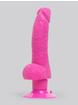 Gode ventouse vibrant réaliste testicules 15 cm, Shower Stud, Rose, hi-res
