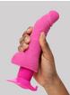 Gode ventouse vibrant réaliste testicules 15 cm, Shower Stud, Rose, hi-res