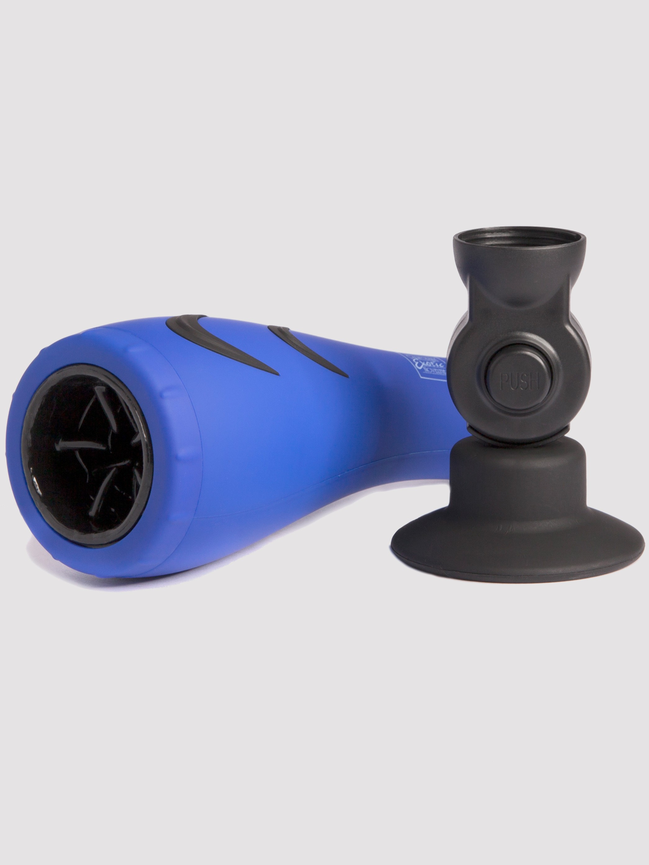Apollo Hydro Power Stroker Vibrating Male Masturbator with Suction Cup, Blue, hi-res