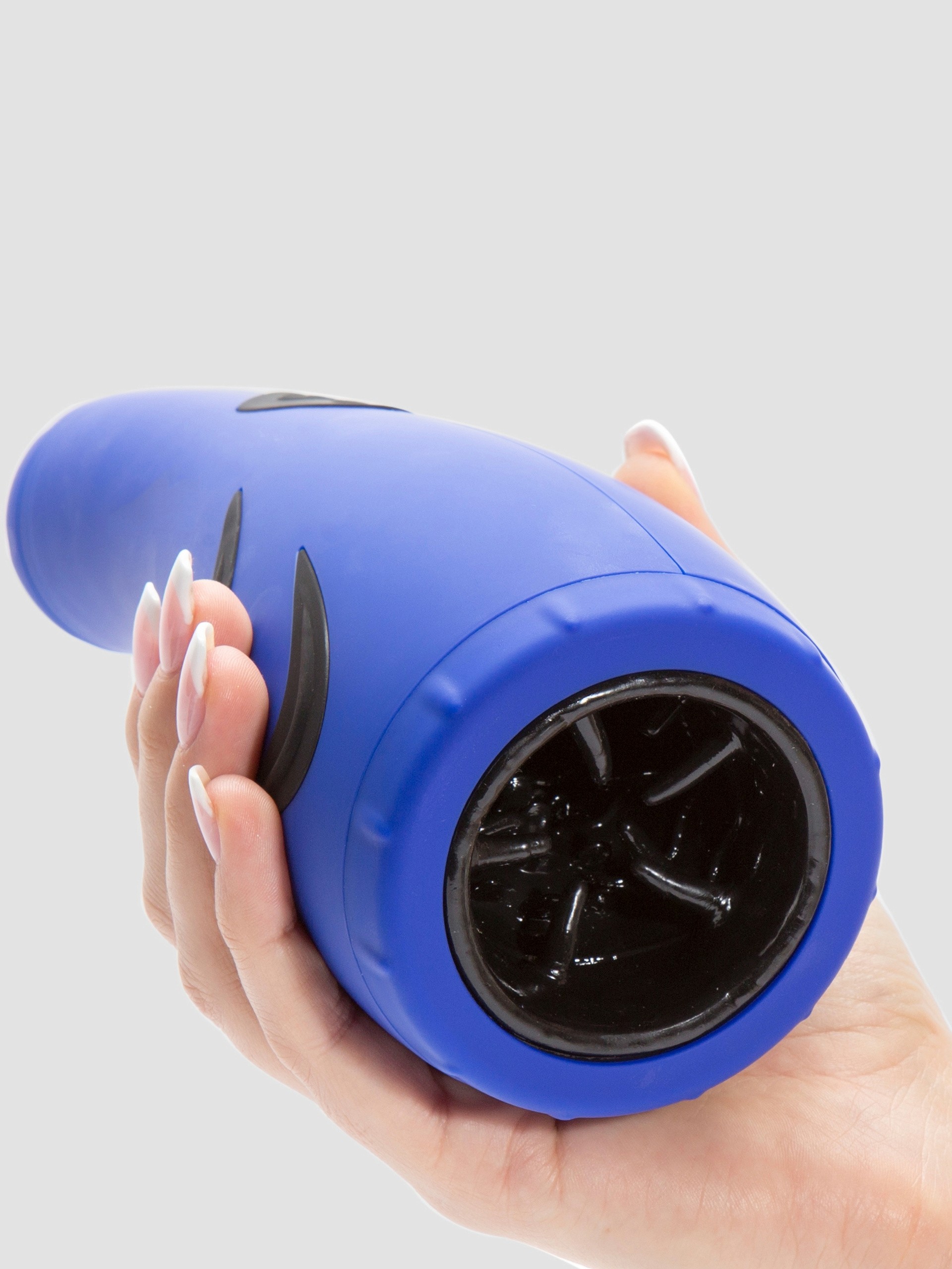 Apollo Hydro Power Stroker Vibrating Male Masturbator with Suction Cup, Blue, hi-res