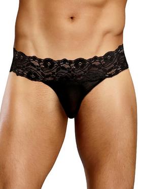 Male Power Scandal Lace Micro Thong with Pinch Back