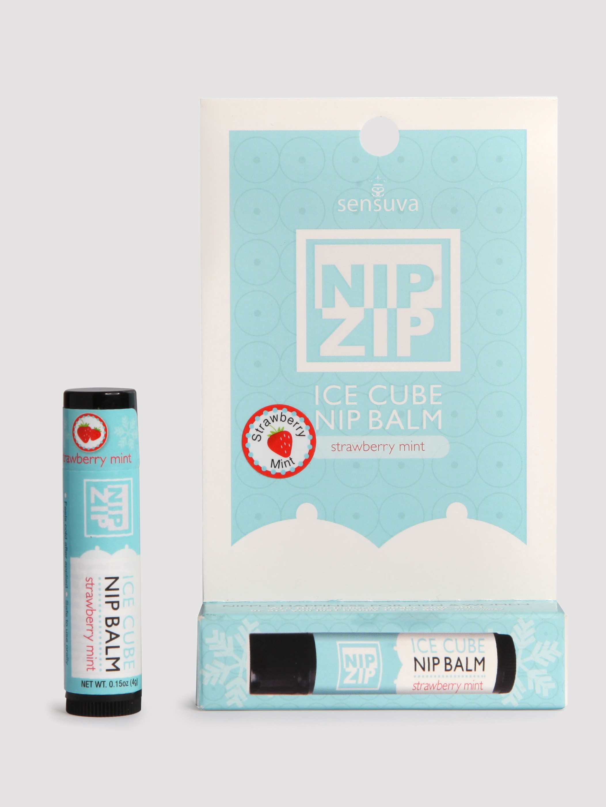 Sensuva Ice Cube Strawberry Mint Flavoured Cooling Nipple Balm 0.15 fl oz, , hi-res