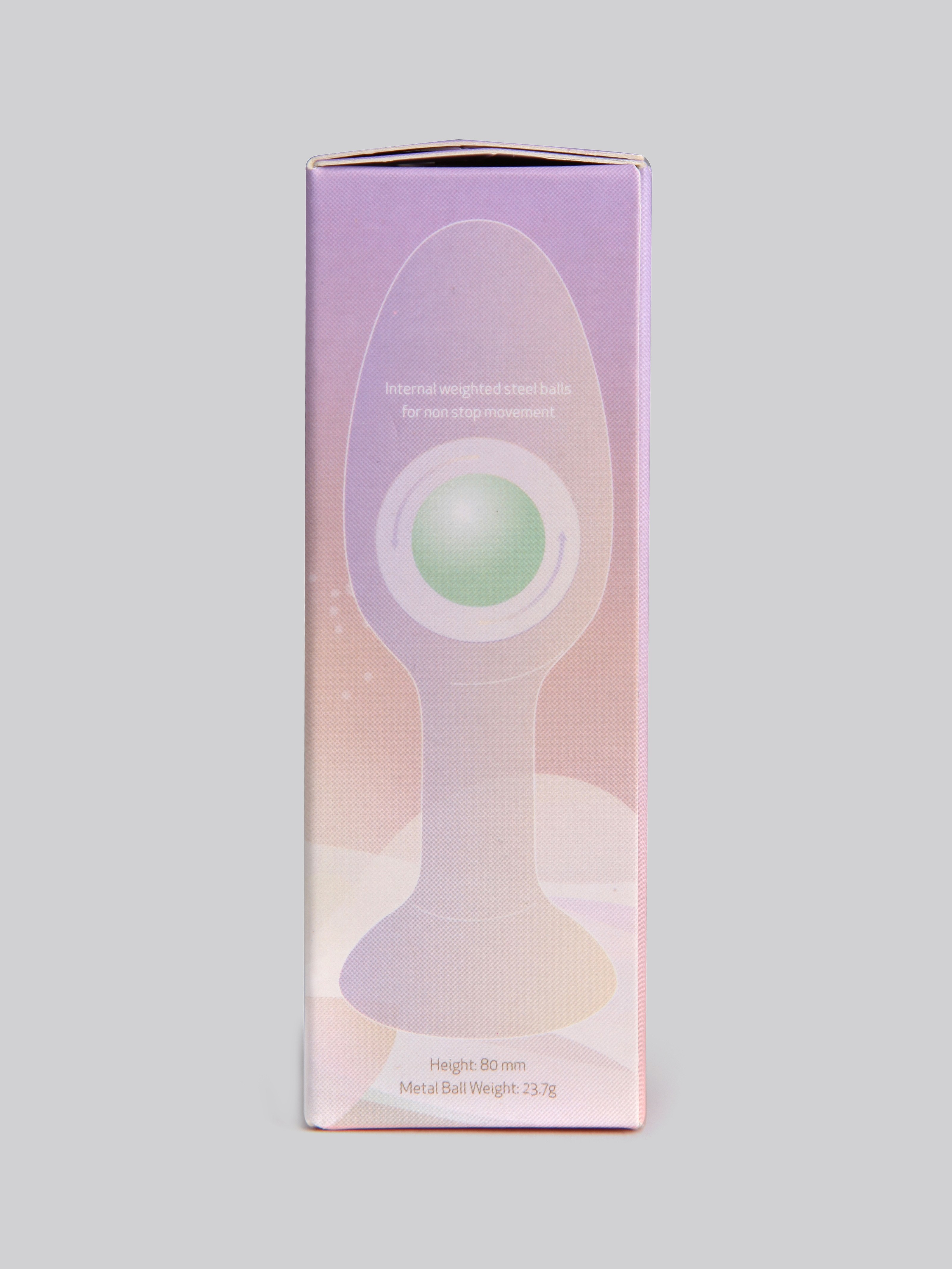 Roll Play Small Butt Plug with Jiggle Ball and Suction Cup, Black, hi-res