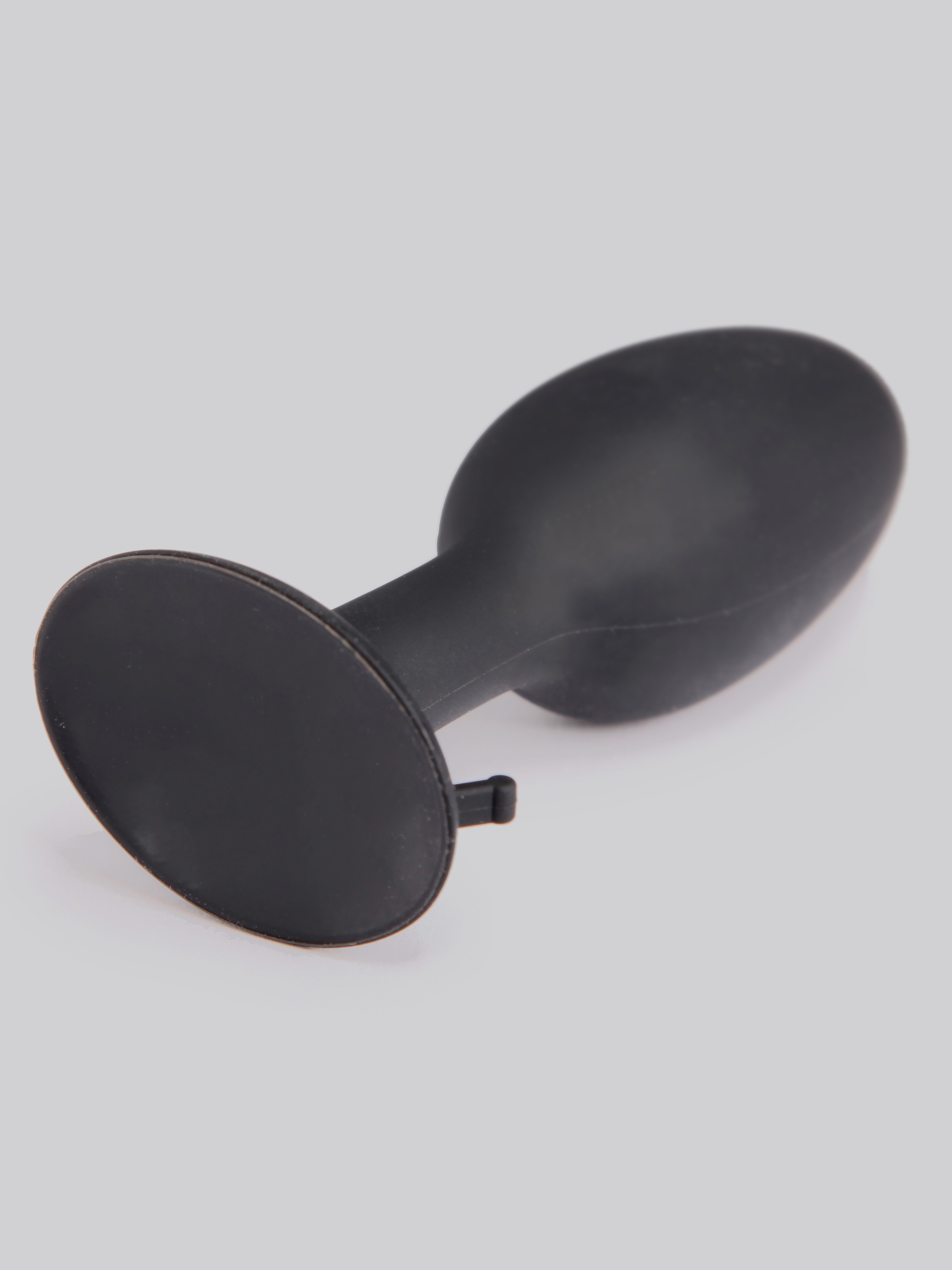 Roll Play Medium Butt Plug with Jiggle Ball and Suction Cup, Black, hi-res