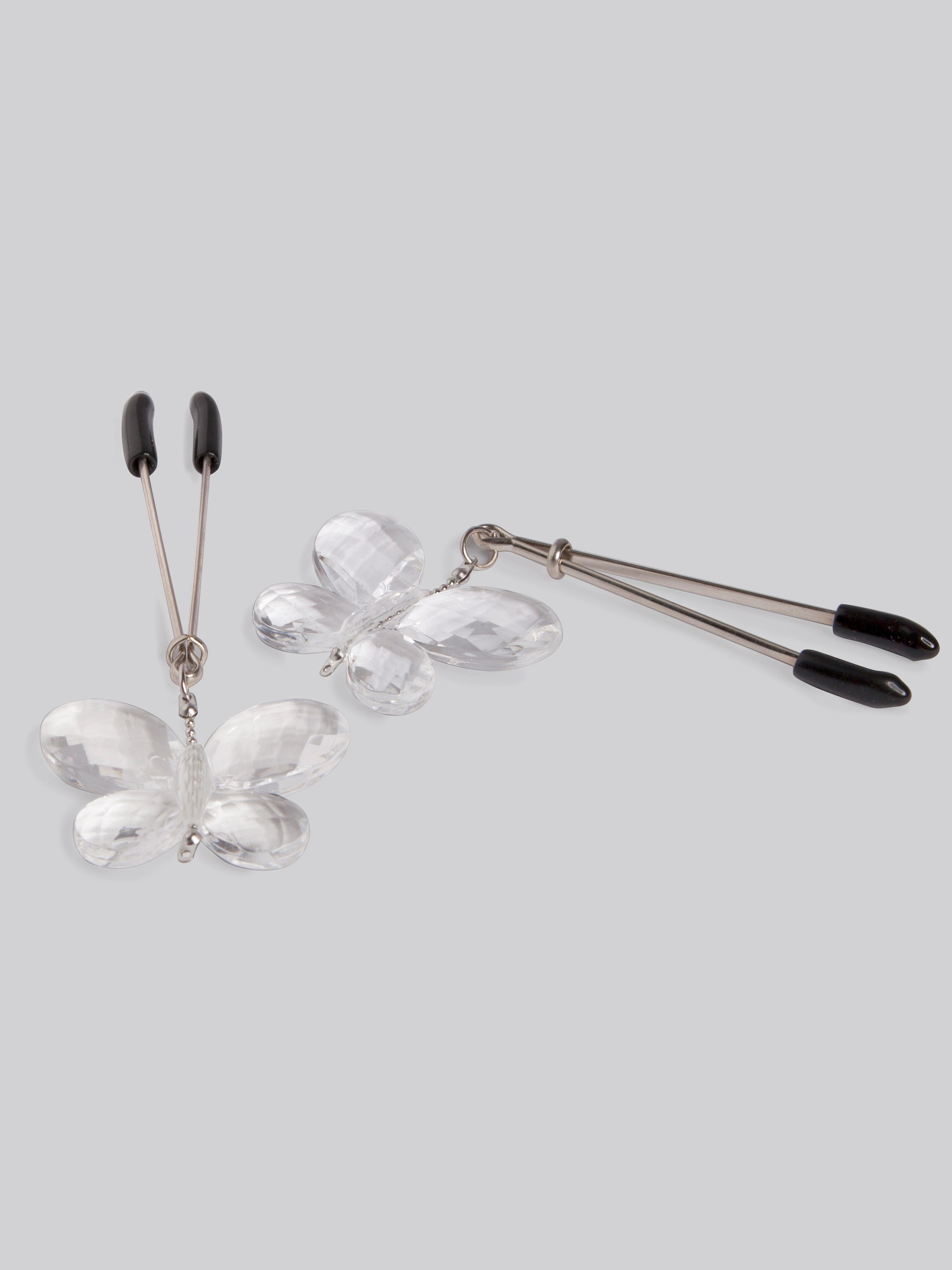 Bad Kitty Butterfly Nipple Clamps, Silver, hi-res