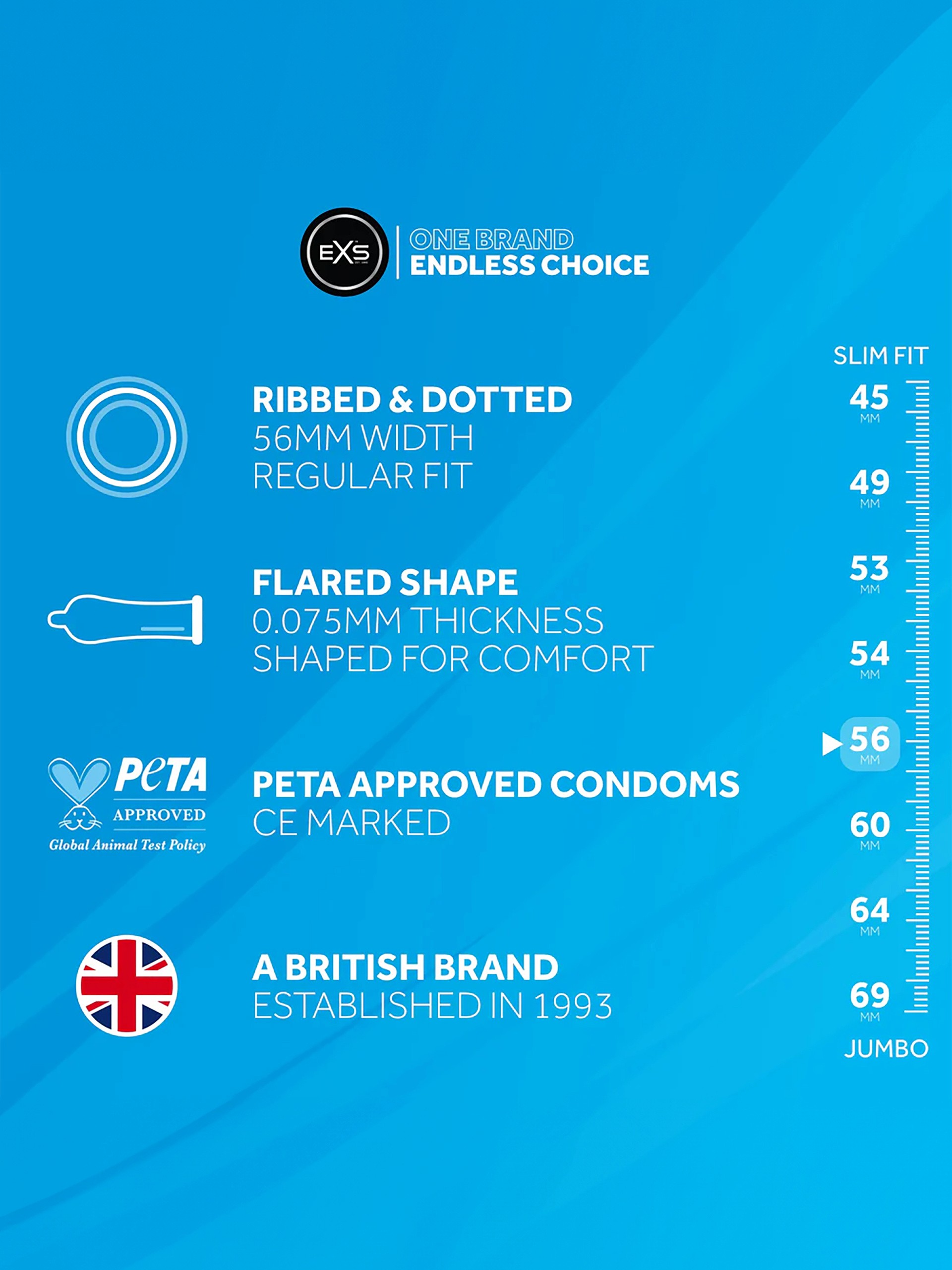 EXS Ribbed Dotted and Flared Latex Condoms (12 Pack), , hi-res