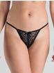 Lovehoney Crotchless Lace G-String, Black, hi-res