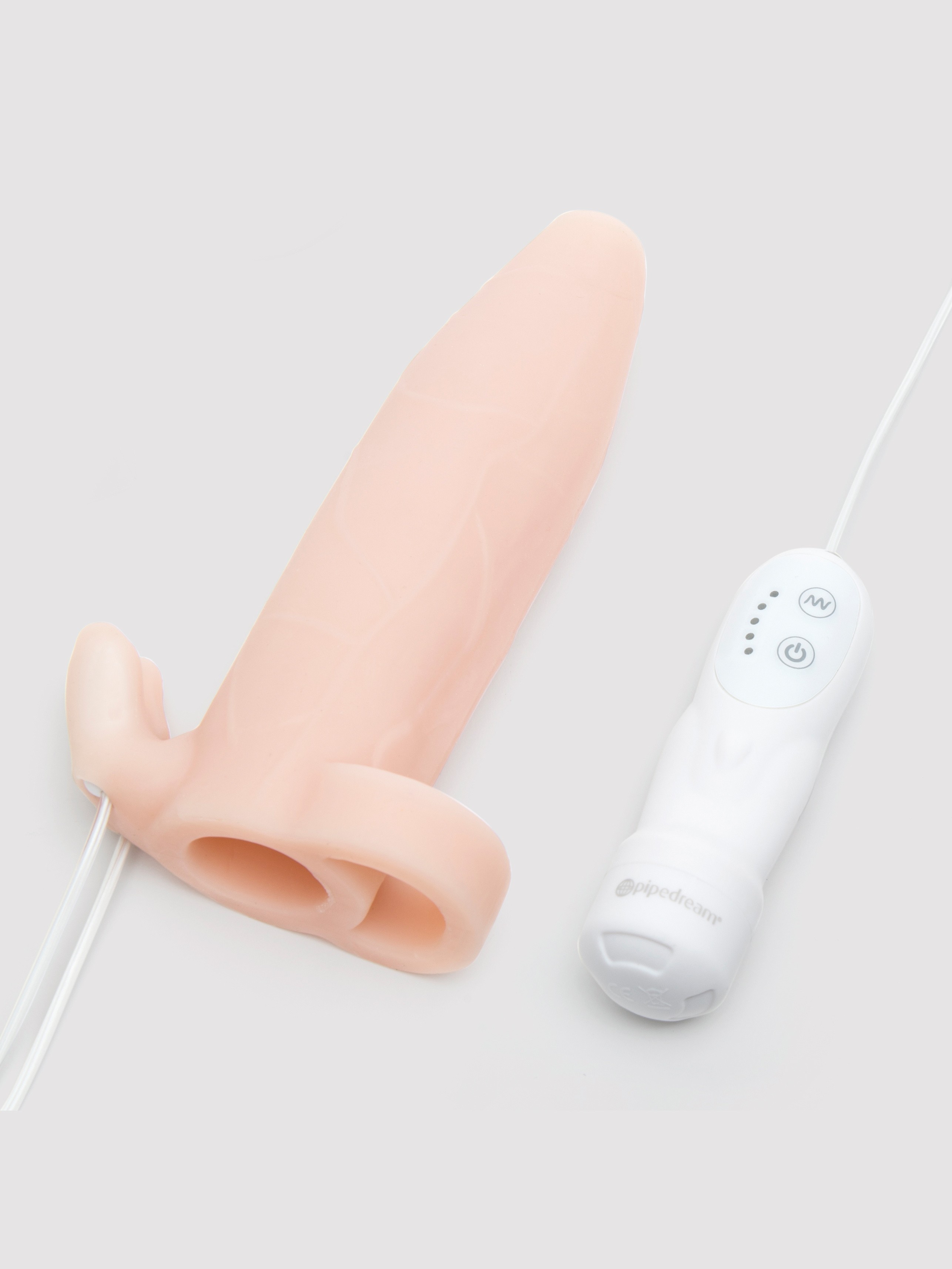 Fantasy X-Tensions Duo Clit Climax-Her Vibrating Penis Sleeve, Flesh Pink, hi-res