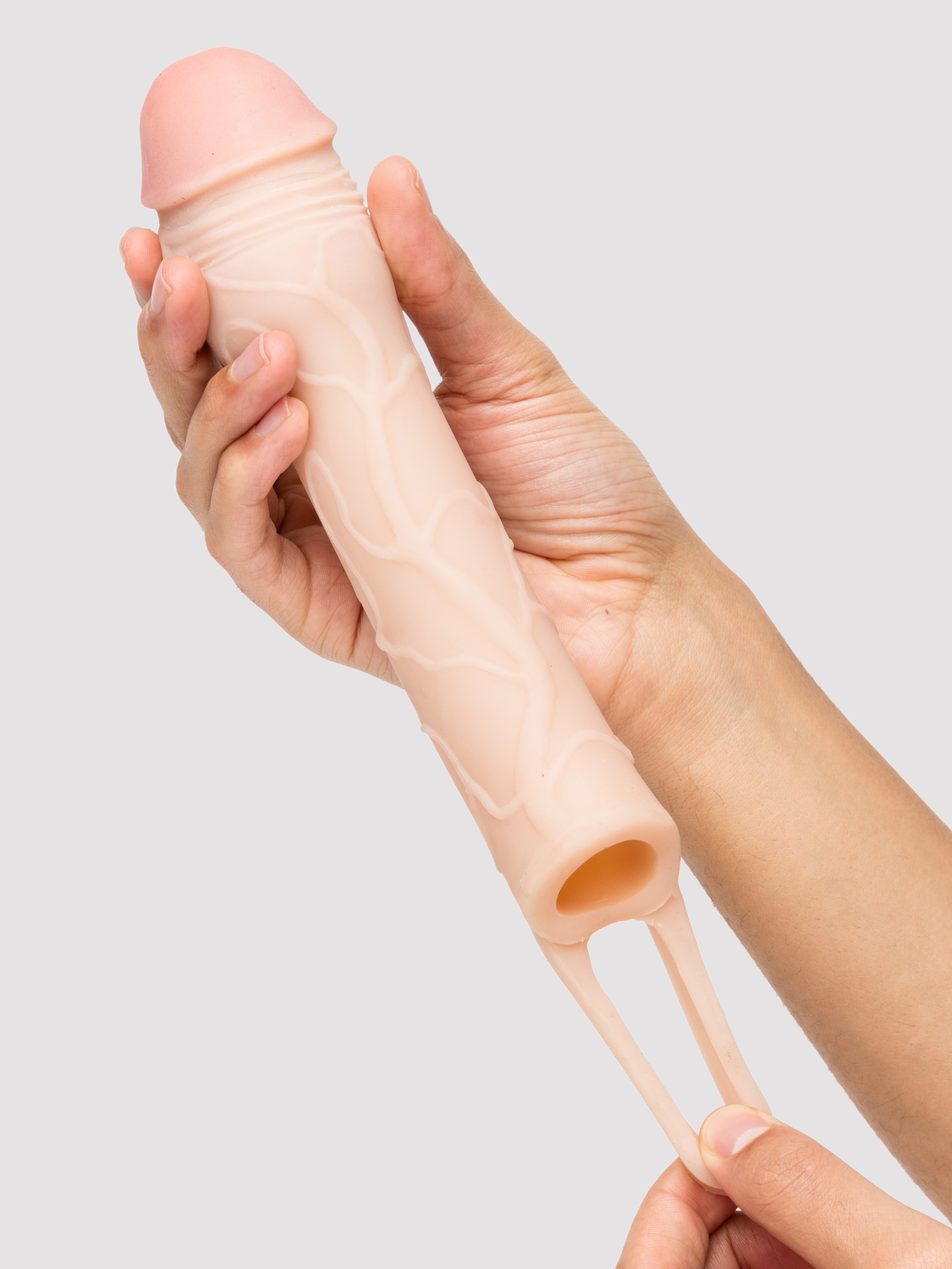 Fantasy X-Tensions 2 Extra Inches Realistic Penis Extender with Ball Loop, Flesh Pink, hi-res