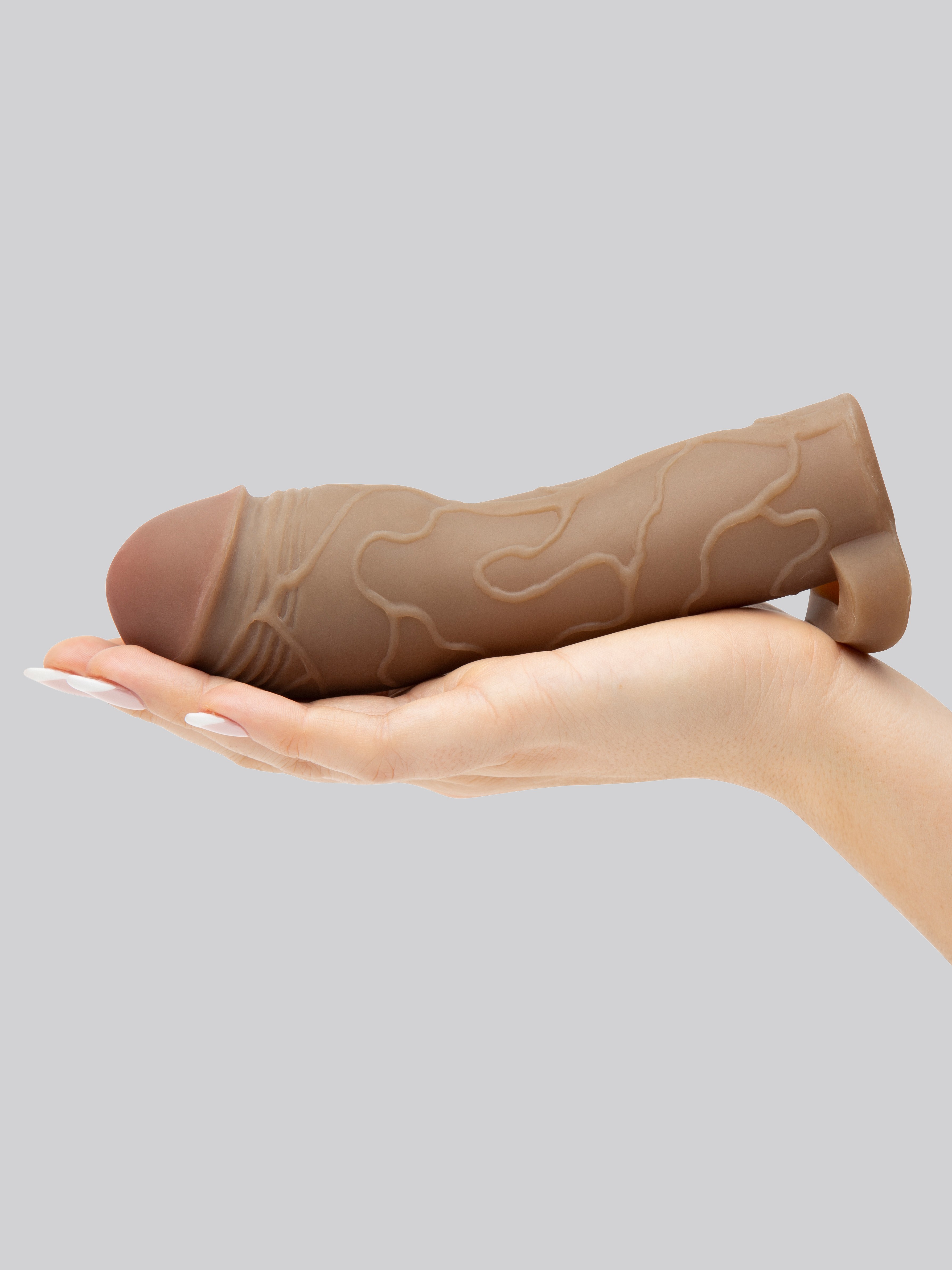 Fantasy X-Tensions 2 Extra Inches Realistic Penis Extender with Ball Loop, Flesh Brown, hi-res