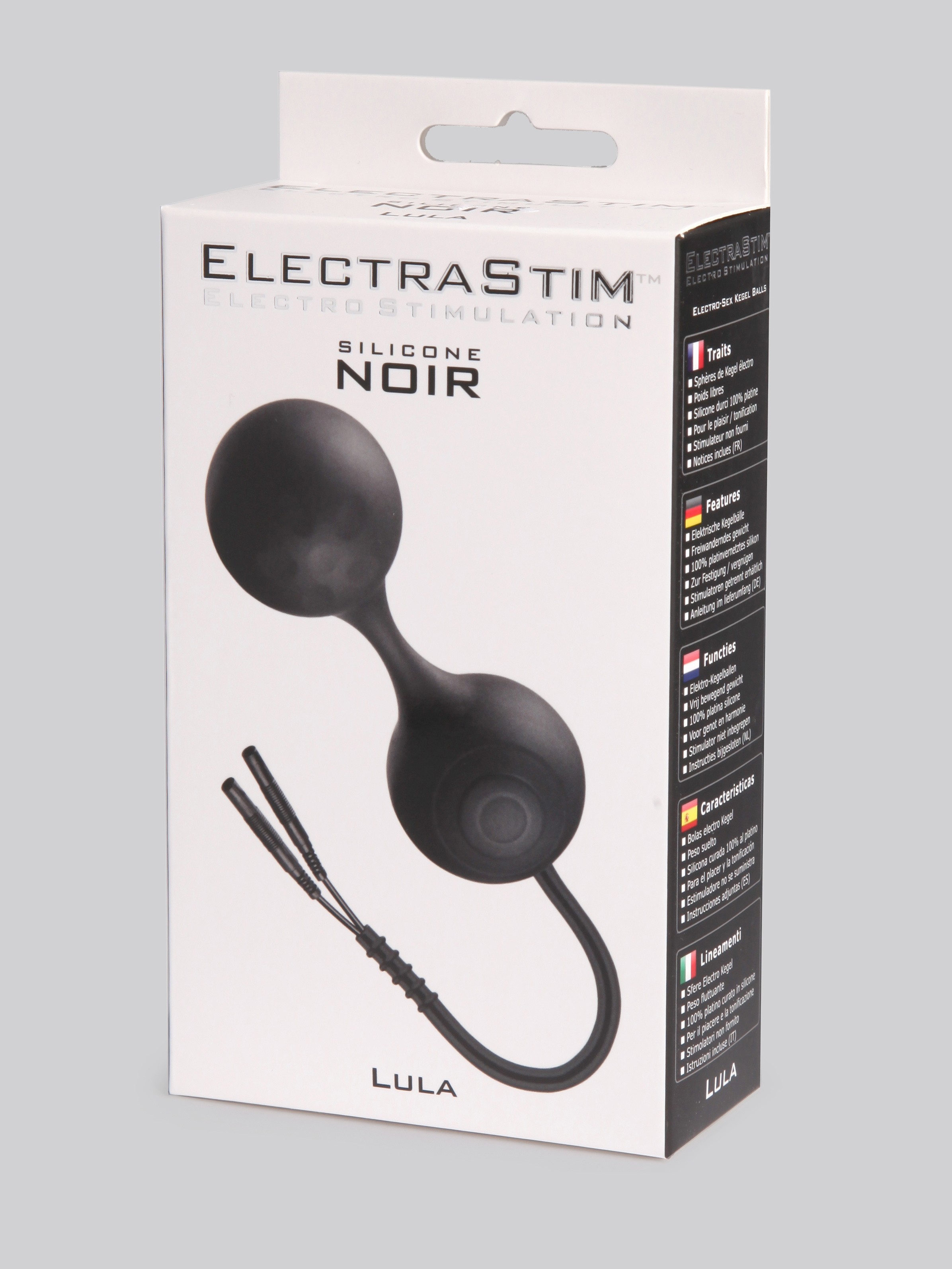 ElectraStim Lula Noir Silicone Kegel Balls with E-Stim, Black, hi-res
