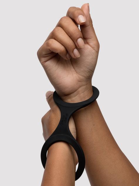 Quickie Cuffs Super-Strong Medium Silicone Restraints, Black, hi-res