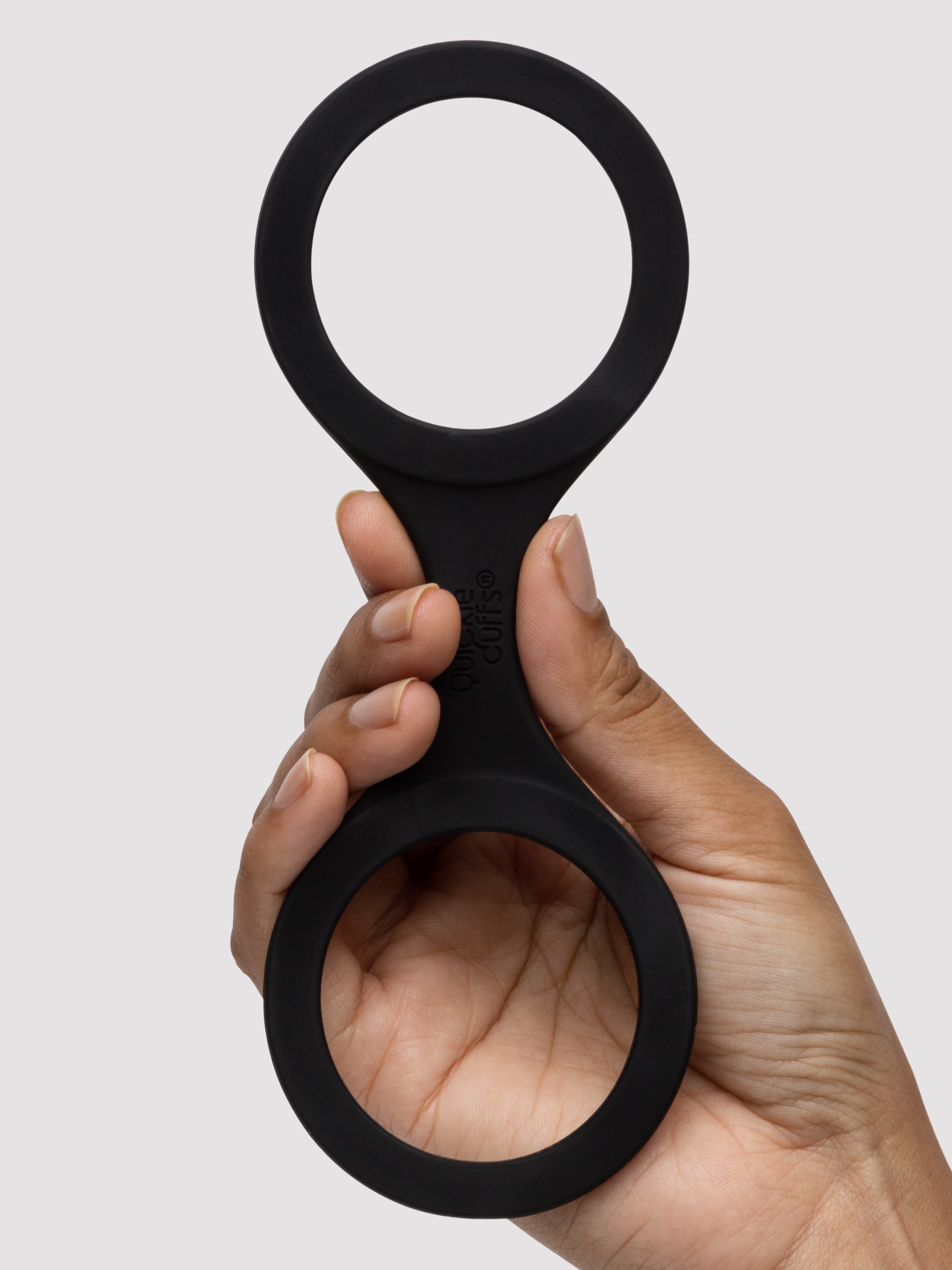 Quickie Cuffs Super-Strong Medium Silicone Restraints, Black, hi-res