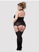 Lovehoney Plus Size Dangerous Curves Sheer Suspender Bodystocking, Black, hi-res
