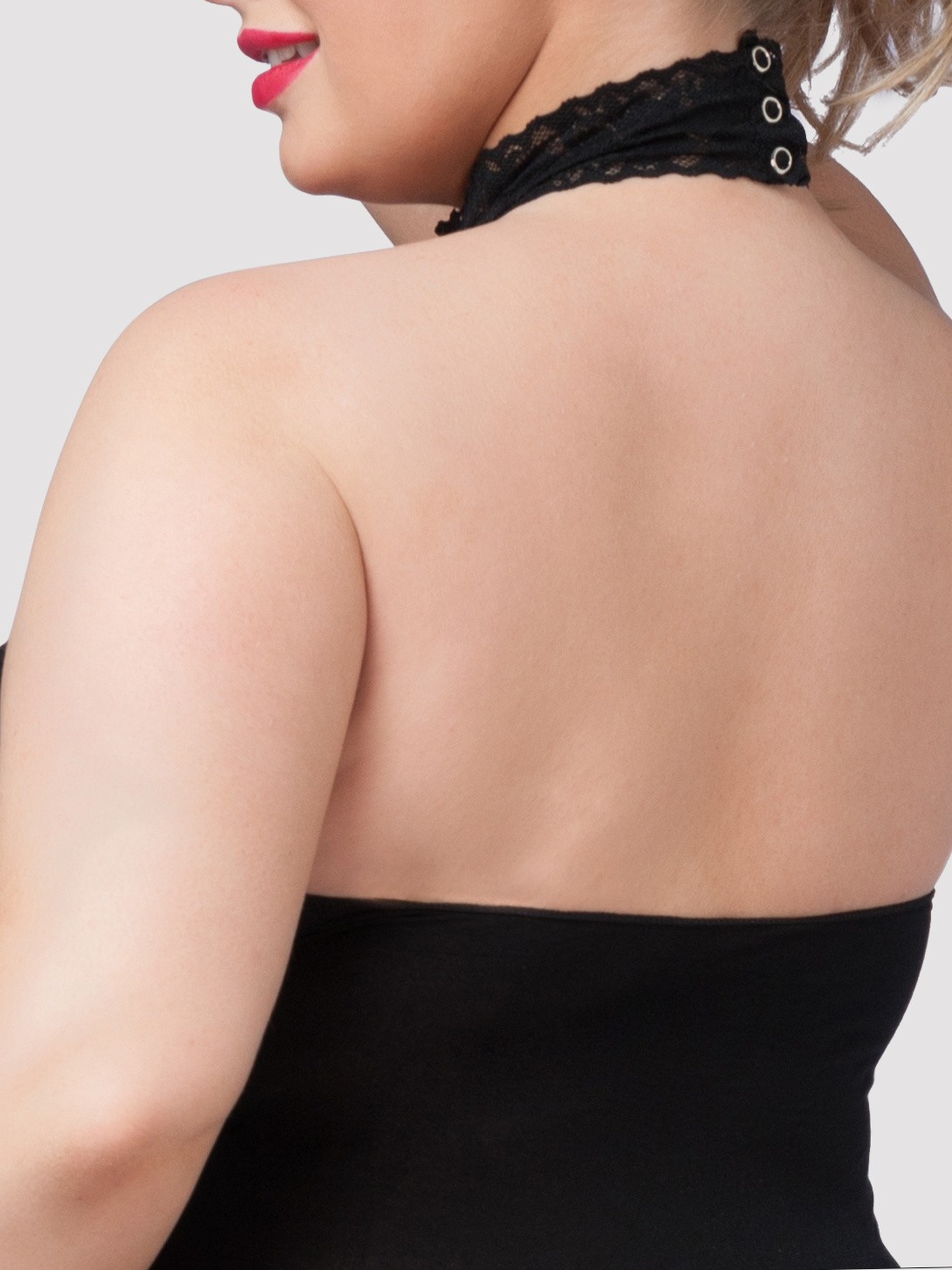 Lovehoney Dangerous Curves Sheer Suspender Bodystocking, Black, hi-res