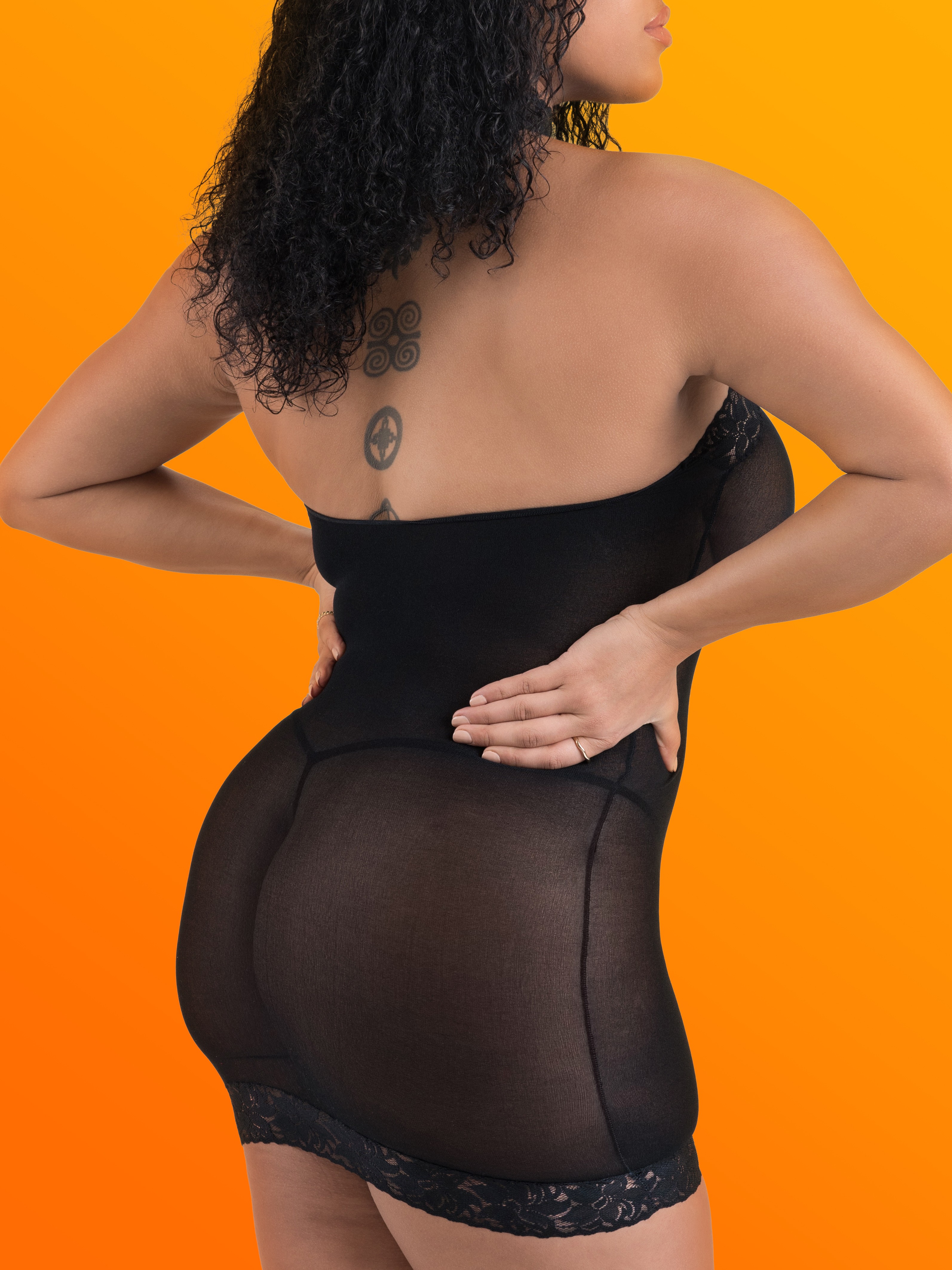 Lovehoney Plus Size Black Halterneck Mini Dress, Black, hi-res