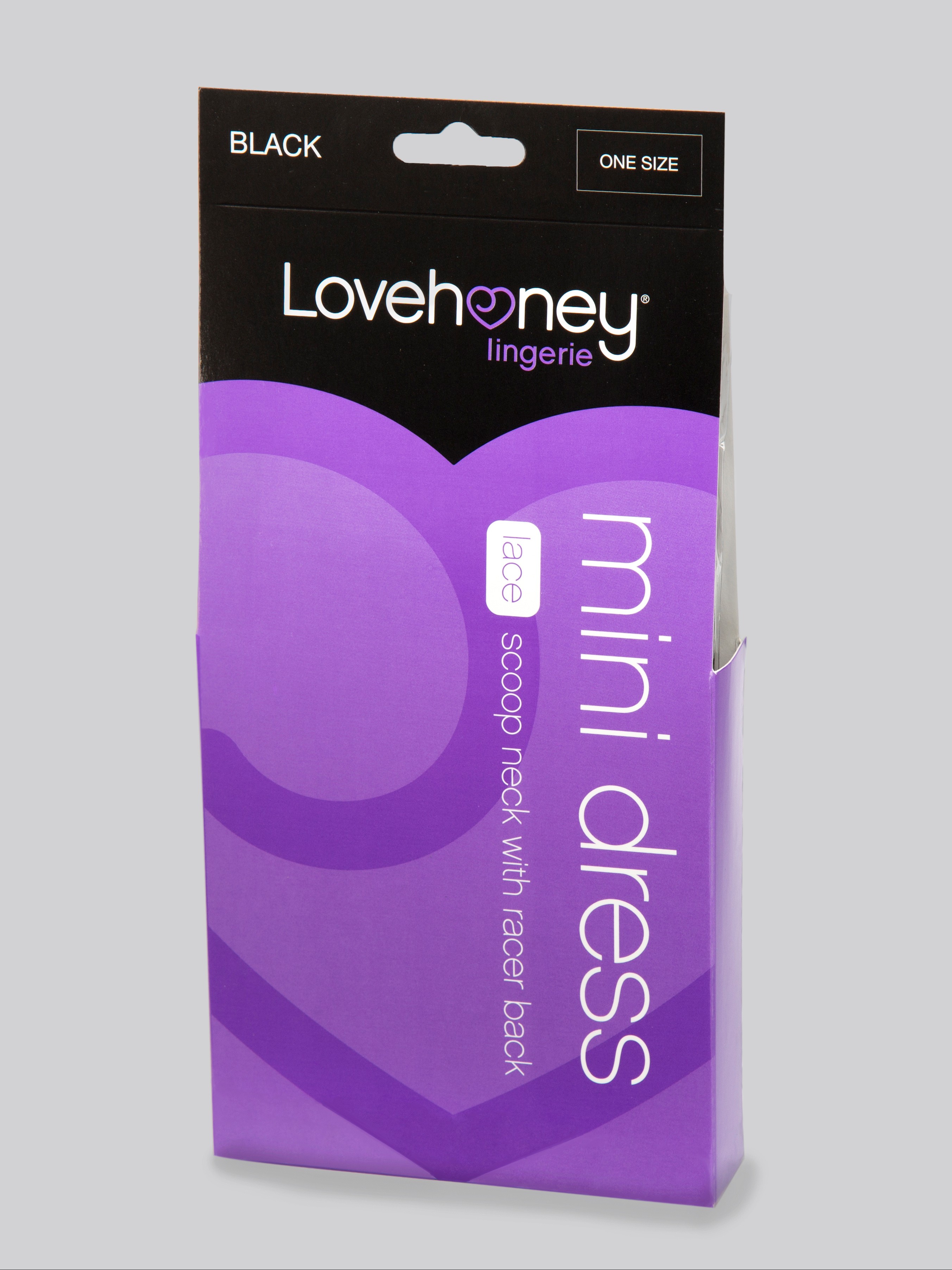 Lovehoney Racer Back Lace Mini Dress, Black, hi-res