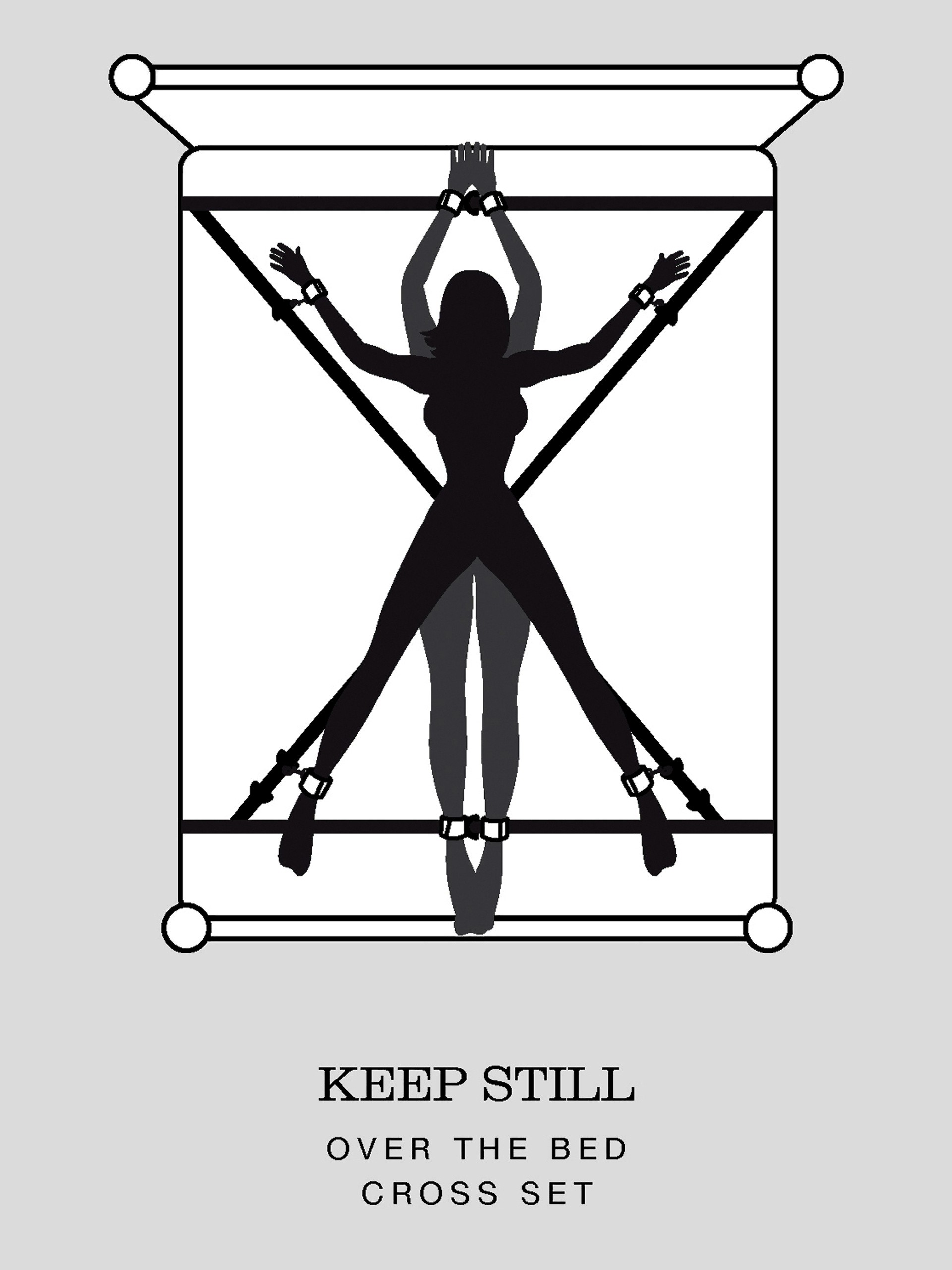 Fifty Shades of Grey Keep Still Over the Bed Cross Restraint, Silver, hi-res