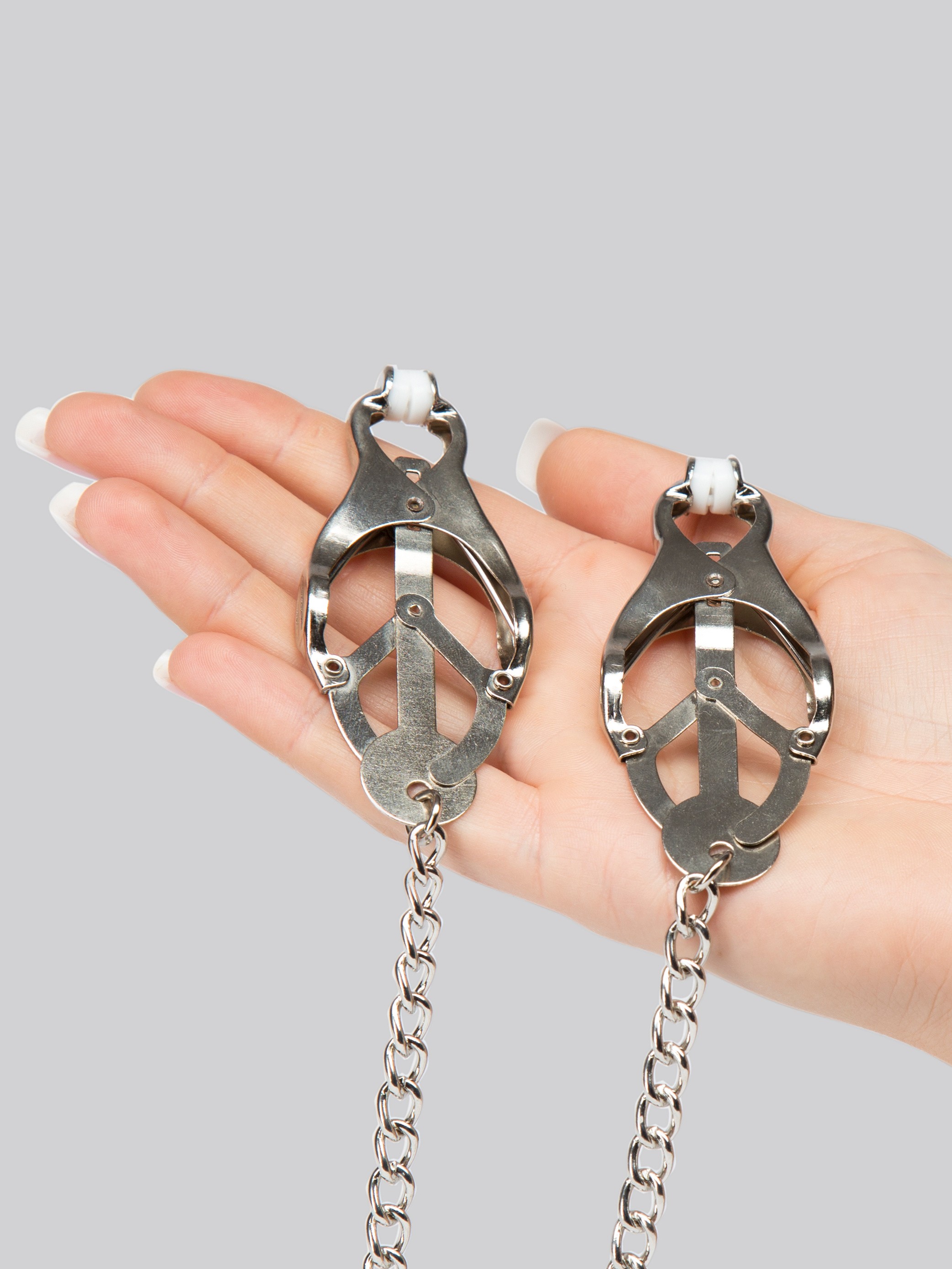 Bondage Boutique Squeeze and Tease Nipple Clamps, Silver, hi-res