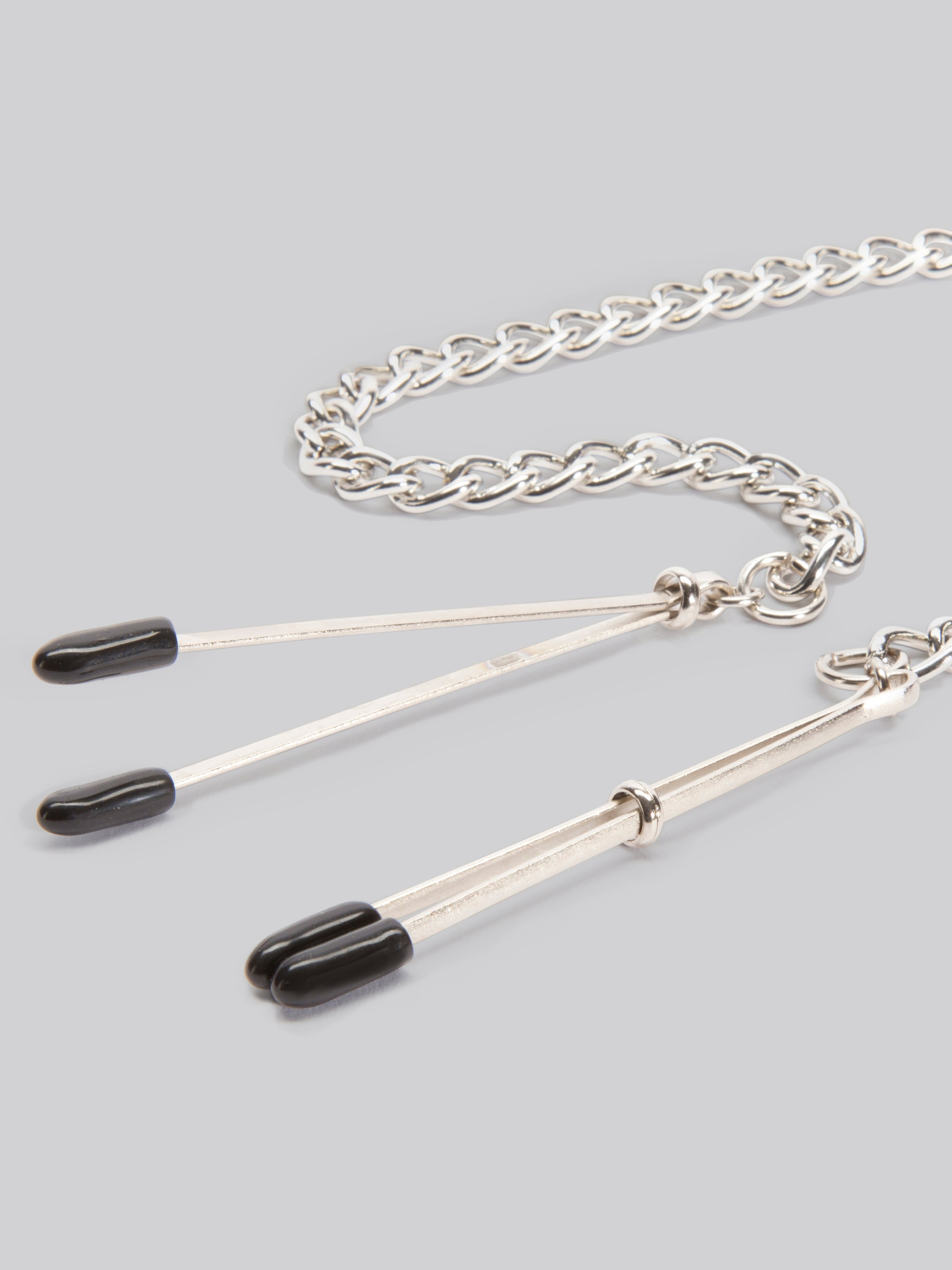 Bondage Boutique Adjustable Tweezer Nipple Clamps, Silver, hi-res