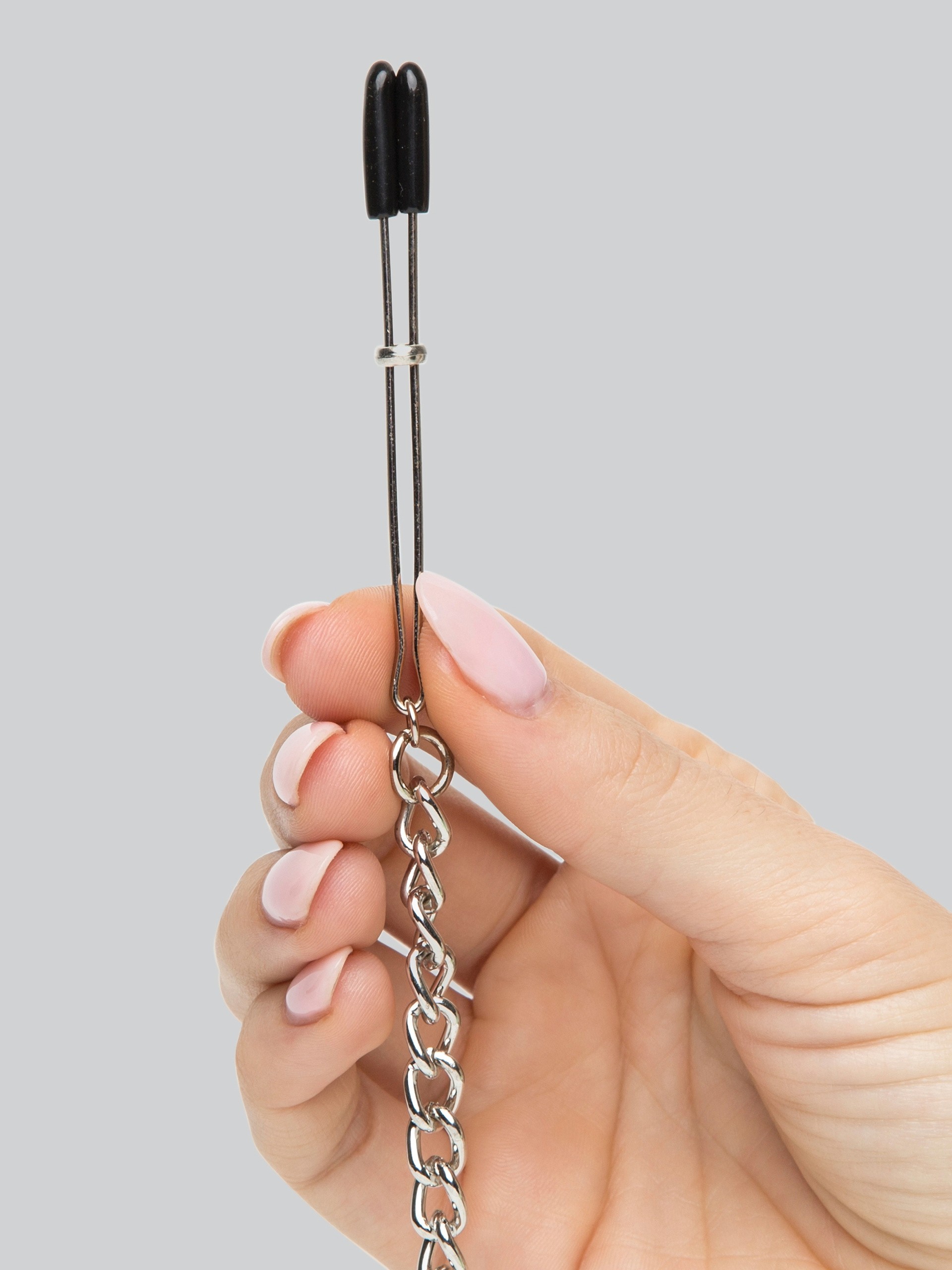 Bondage Boutique Adjustable Tweezer Nipple Clamps, Silver, hi-res