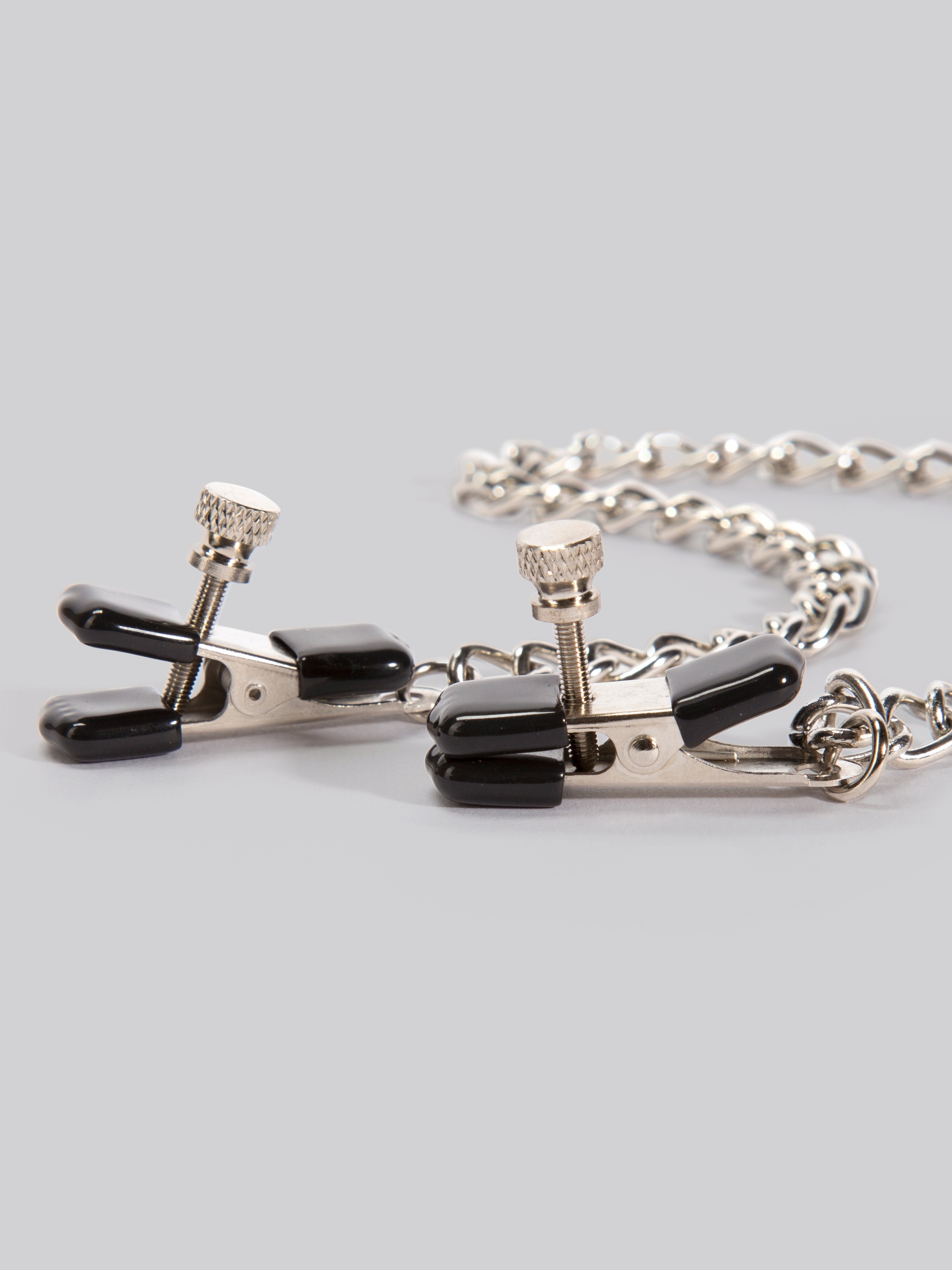 Bondage Boutique Adjustable Nipple Clamps, Silver, hi-res