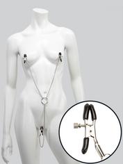 Bondage Boutique Adjustable Nipple Clamps and Clit Clamp, Silver, hi-res