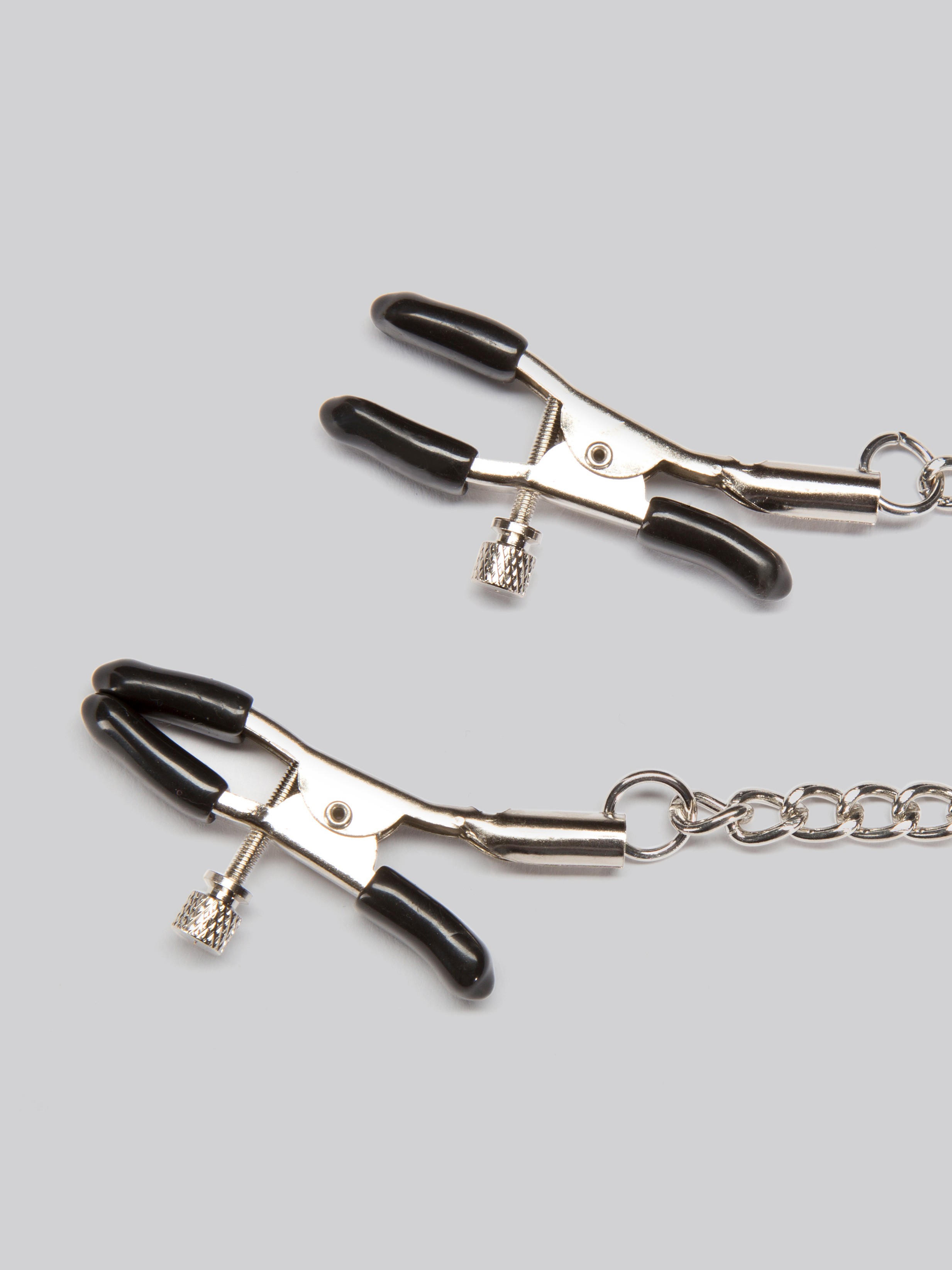 Bondage Boutique Adjustable Nipple Clamps and Clit Clamp, Silver, hi-res