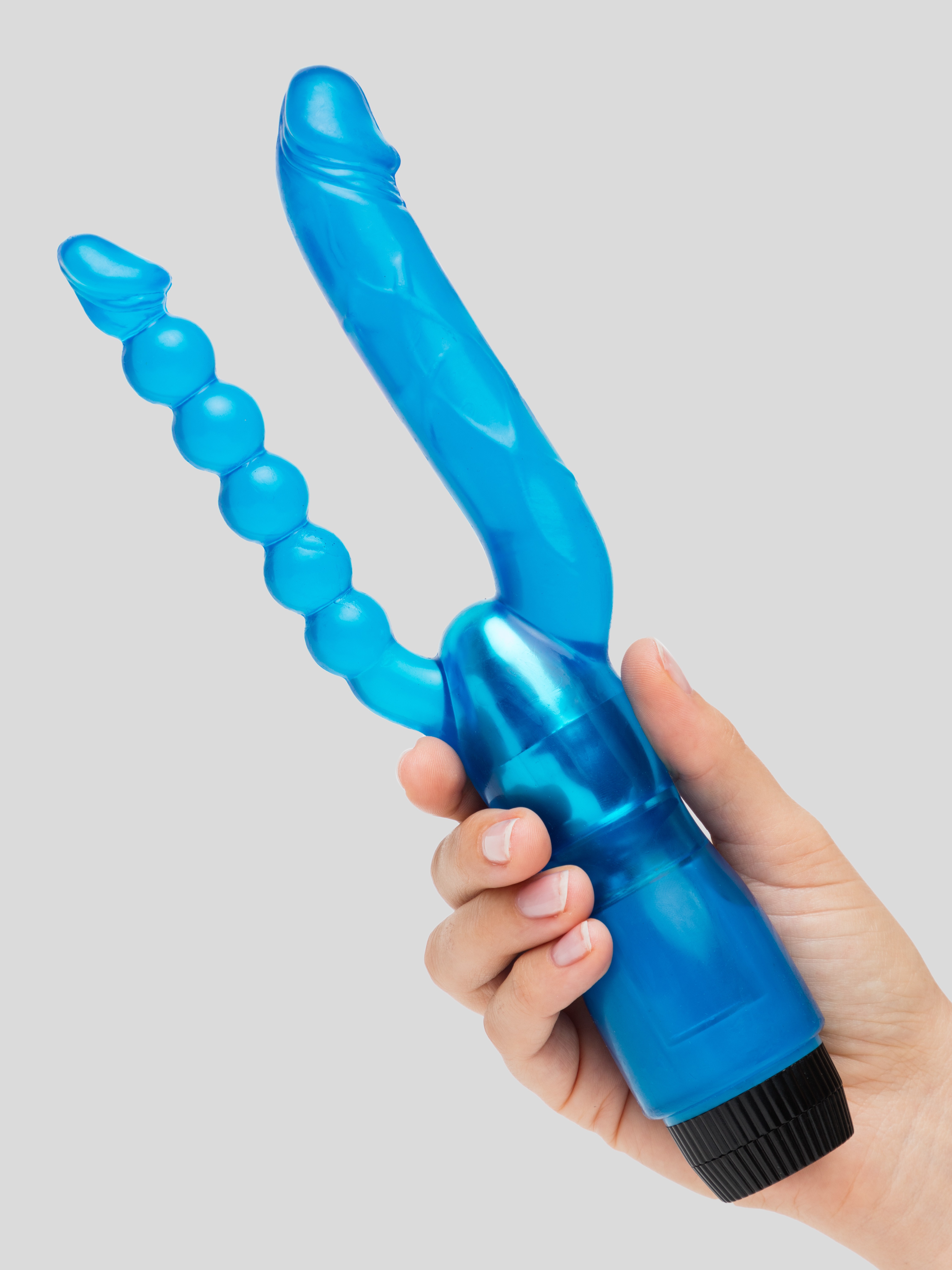 Lovehoney Double Lover Double Penetration Vibrator, Blue, hi-res