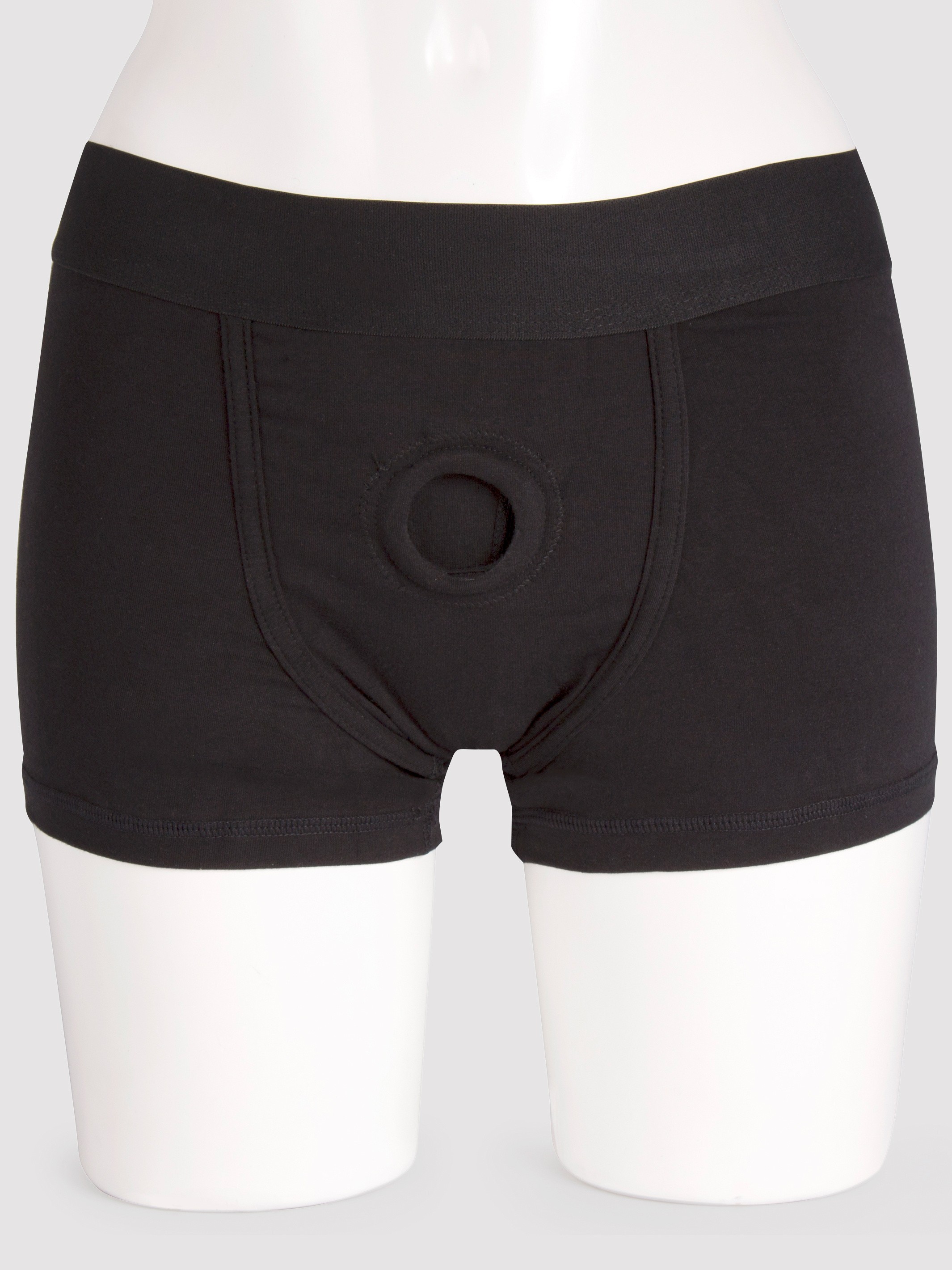 Packer Gear Strap-On Harness Boxer Shorts with Vibe Pocket, Black, hi-res