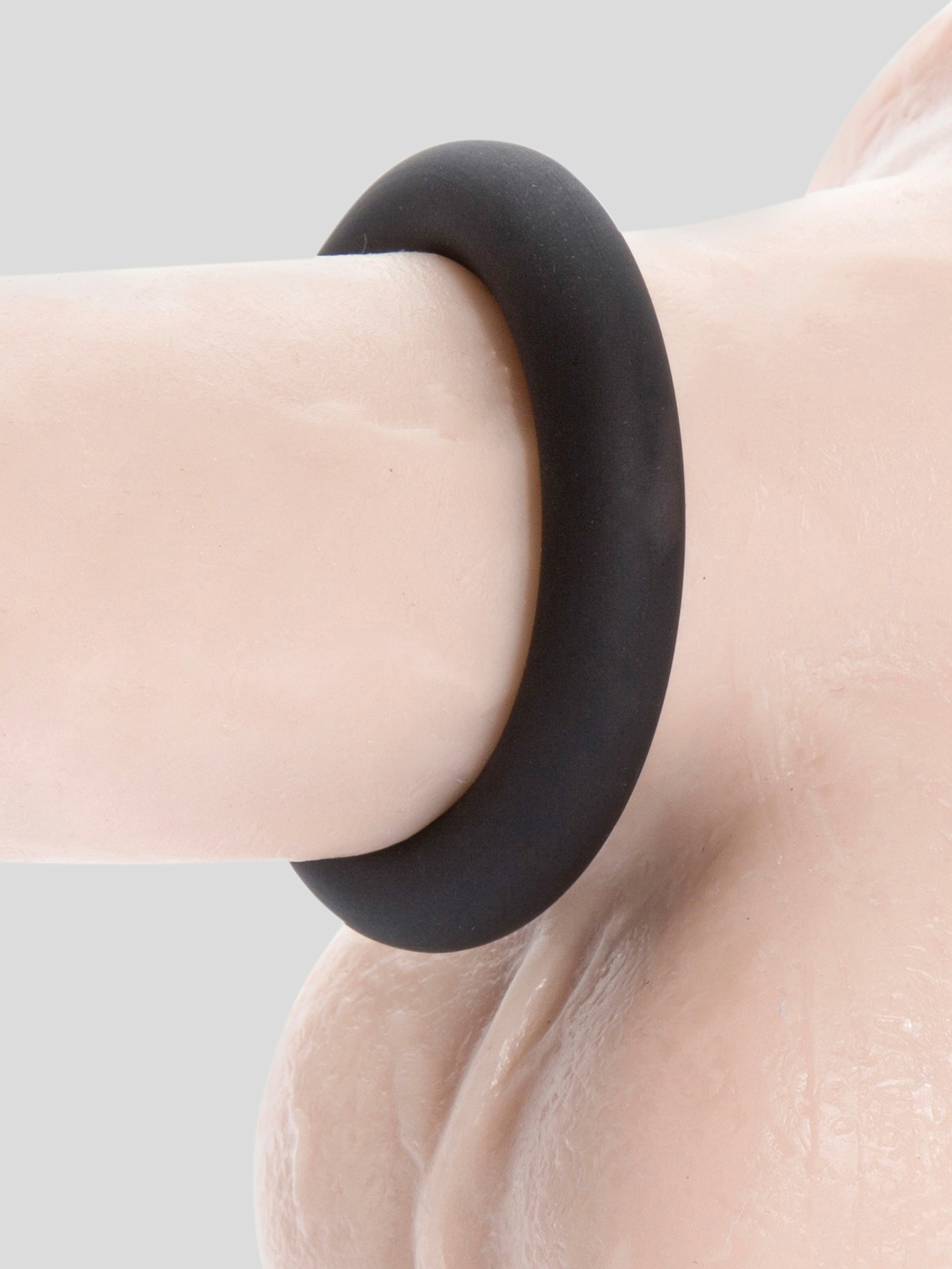 Lovehoney Get Hard Extra Thick Silicone Cock Ring Set (3 Pack), Black, hi-res