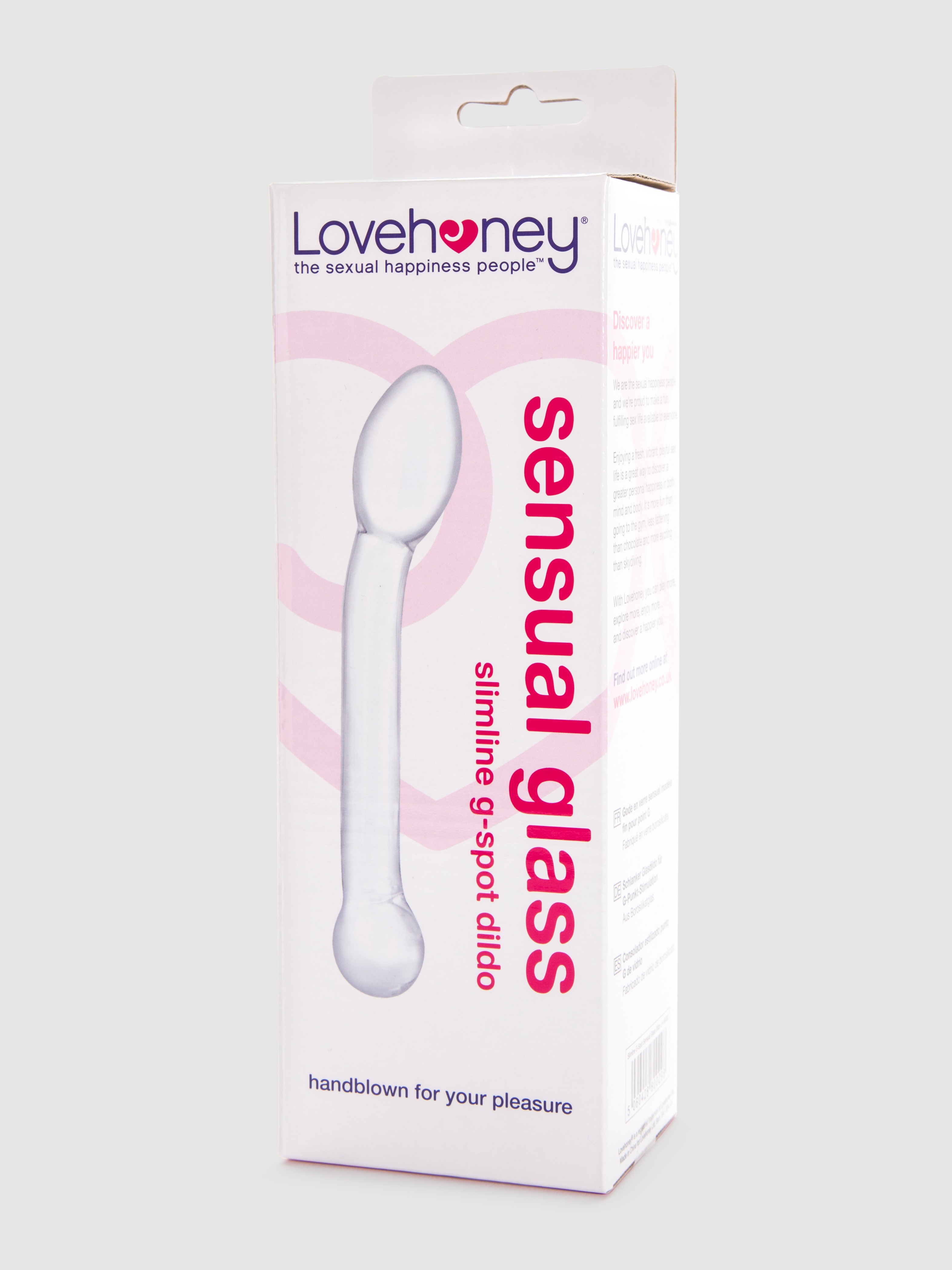 Lovehoney Slimline G-Spot Sensual Glass Dildo, Clear, hi-res