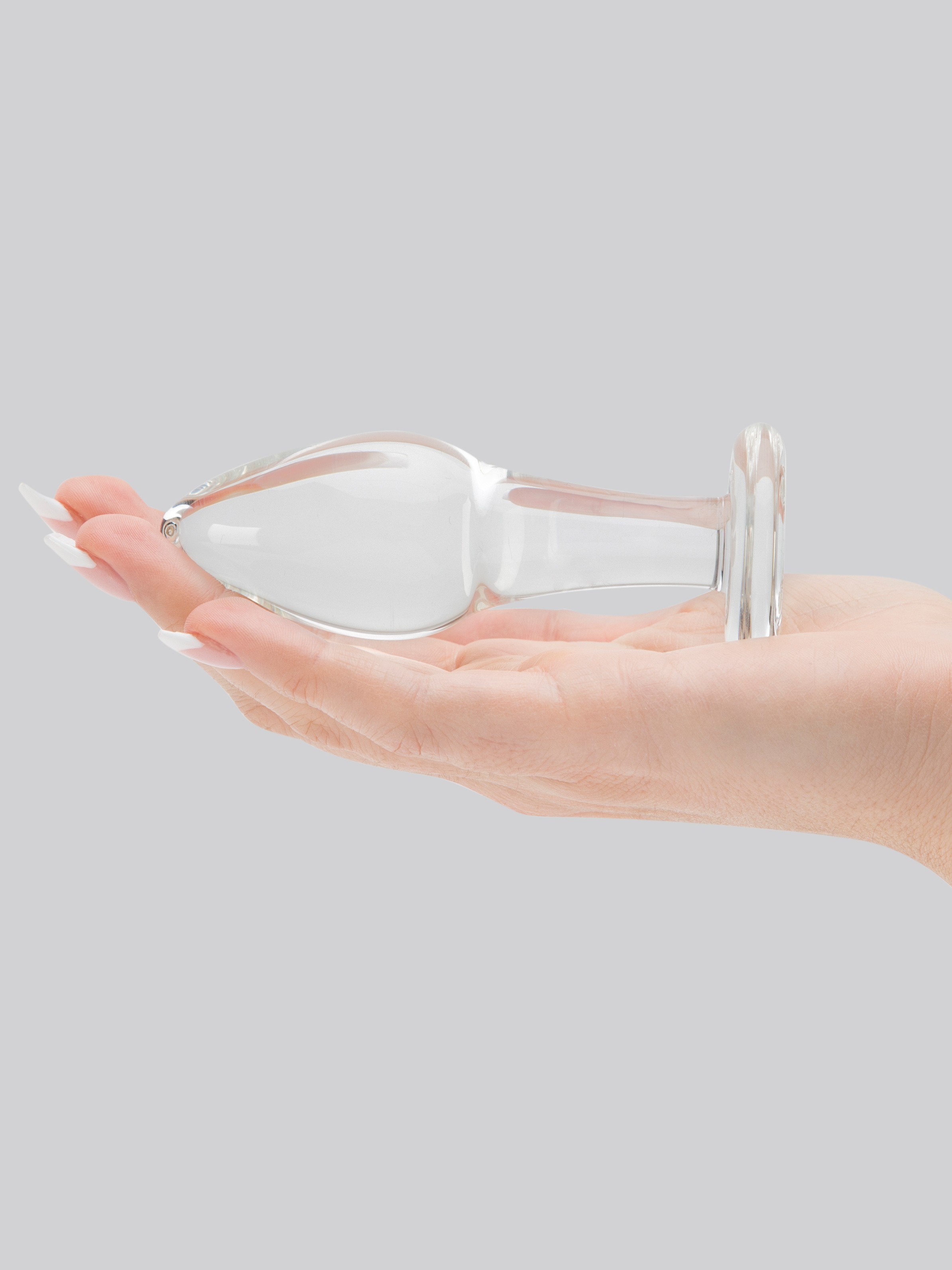 Lovehoney Pure Pleasure Sensual Glass Butt Plug, Clear, hi-res