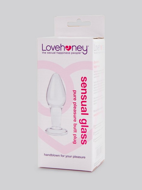 Lovehoney Pure Pleasure Sensual Glass Butt Plug, Clear, hi-res