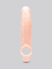 Gaine extension pénis anneau testicules Mega Mighty 7,5 cm supp, Lovehoney, Couleur rose chair, hi-res