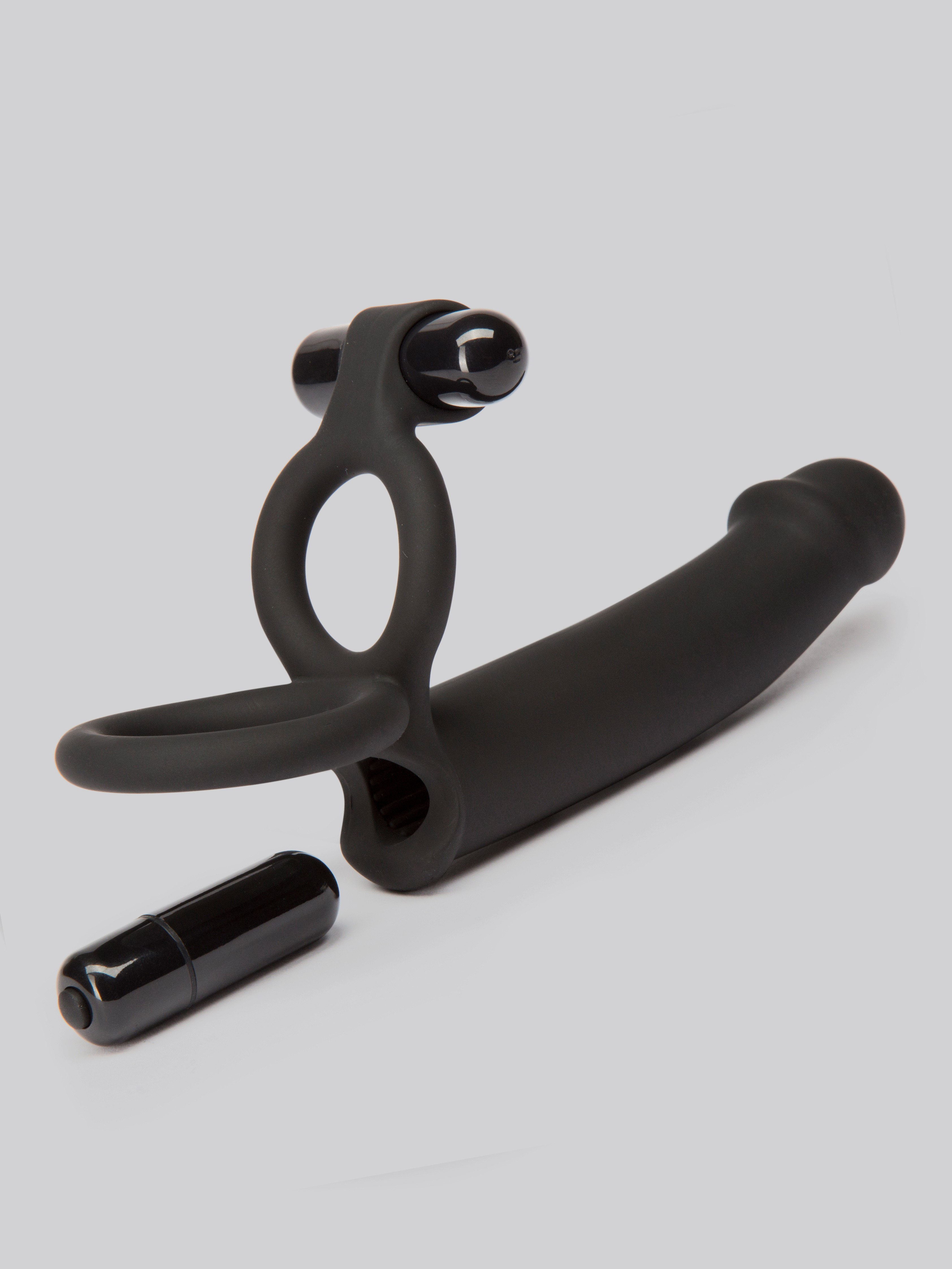 Lovehoney Double Fun Vibrating Double Penetration Strap-On, Black, hi-res