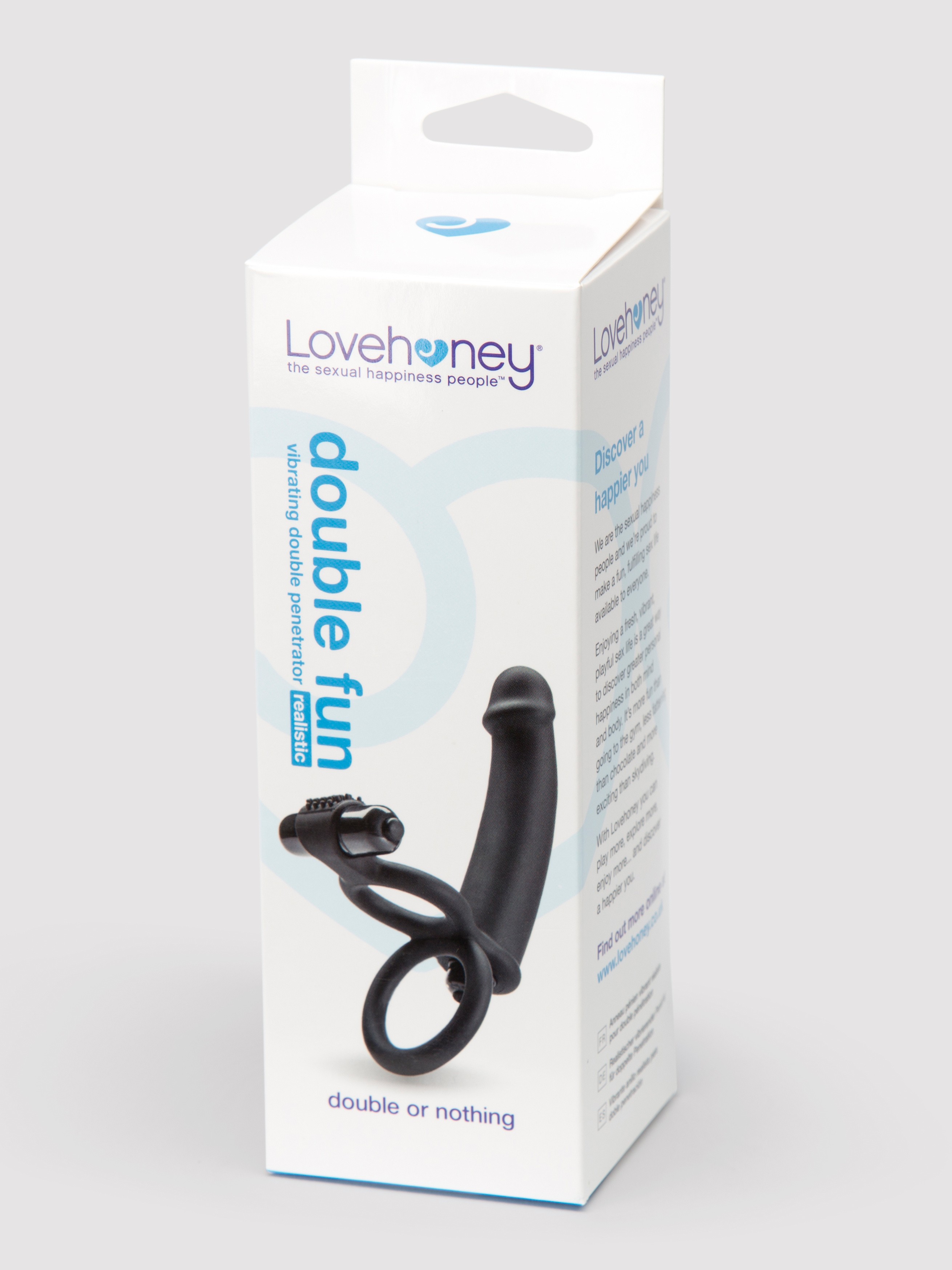 Lovehoney Double Fun Vibrating Double Penetration Strap-On, Black, hi-res