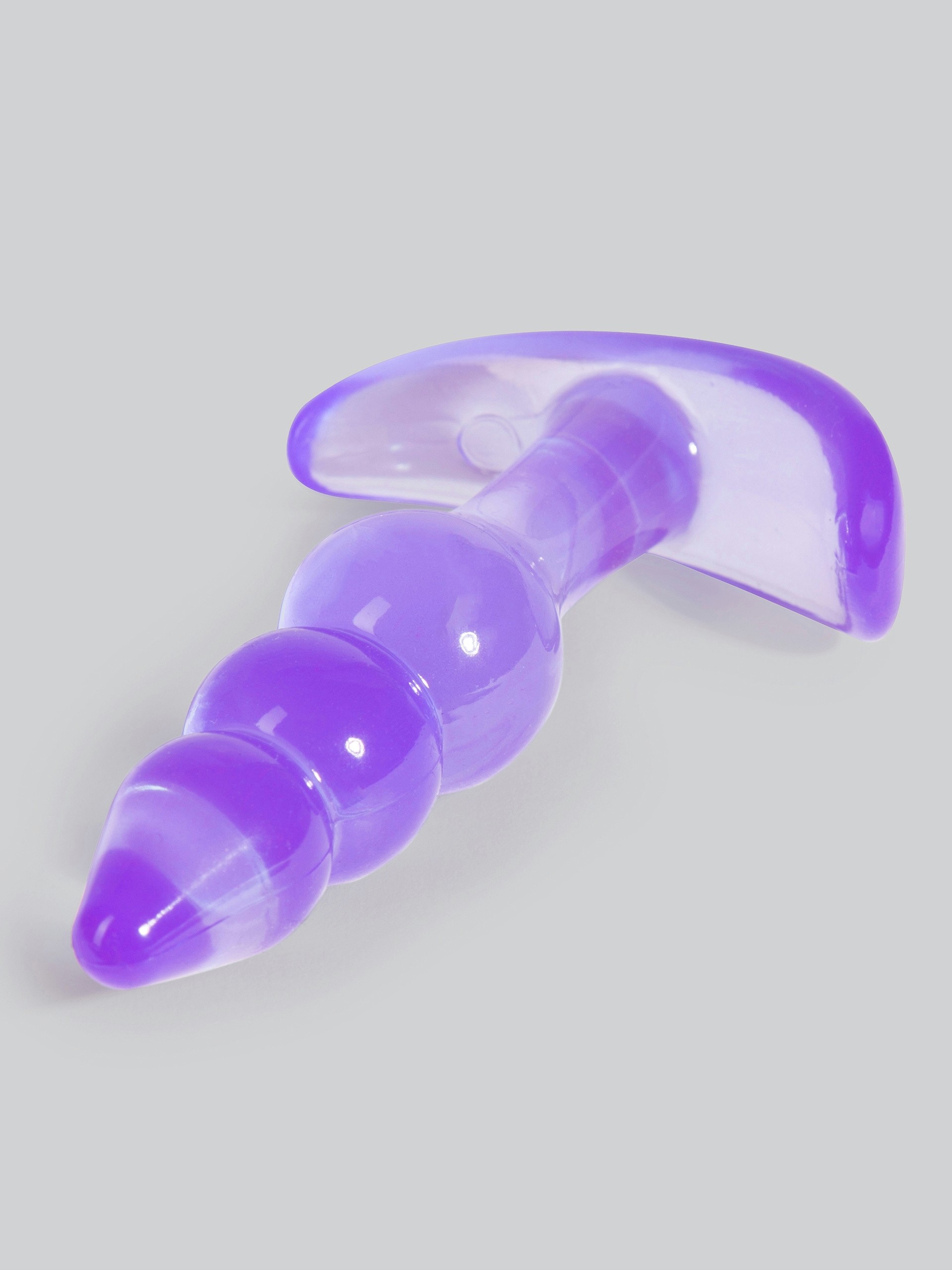 Jelly Rancher Rippled Pleasure Butt Plug with T-Bar 4 Inch, Purple, hi-res